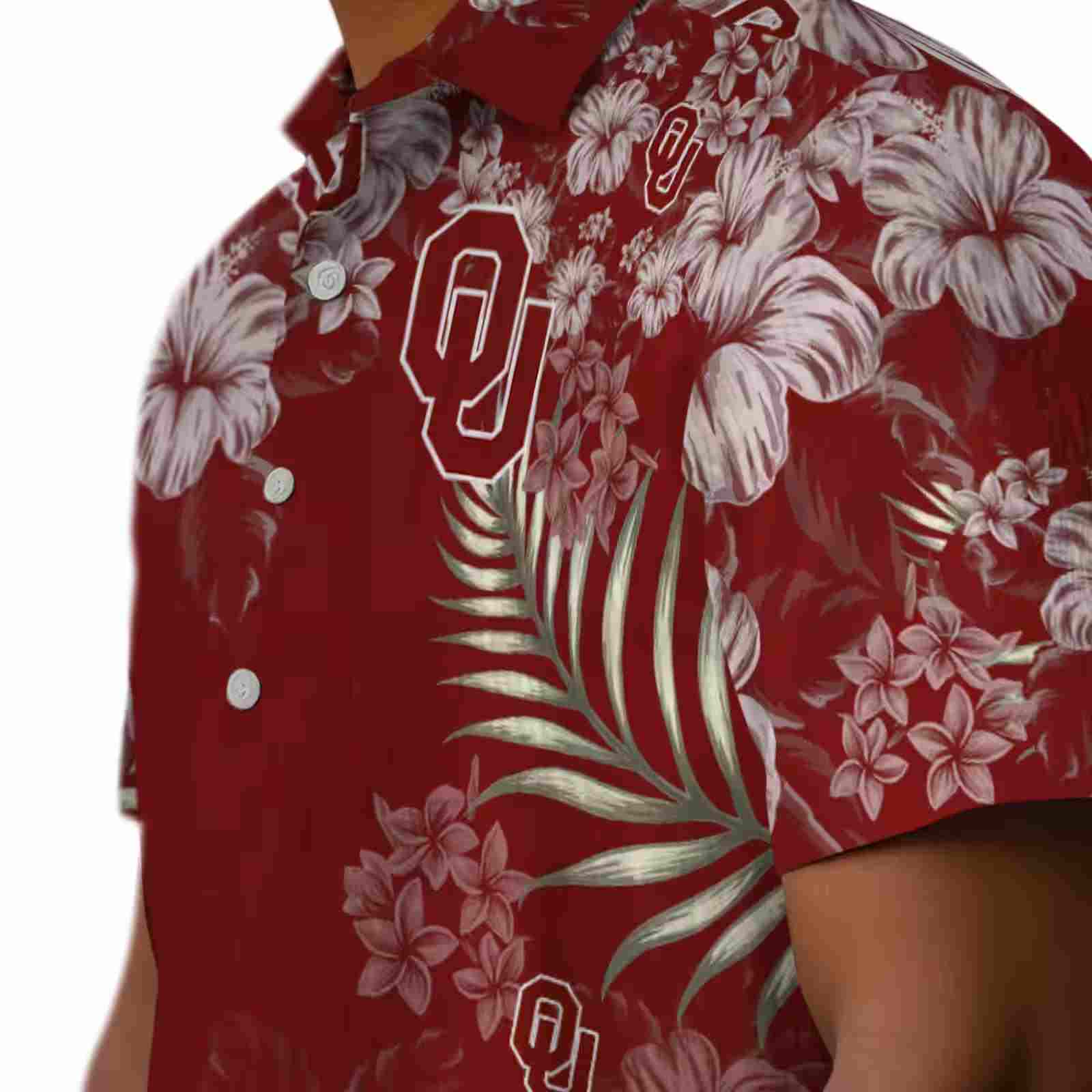 oklahoma sooners hibiscus print crimson hawaiian shirt trendy