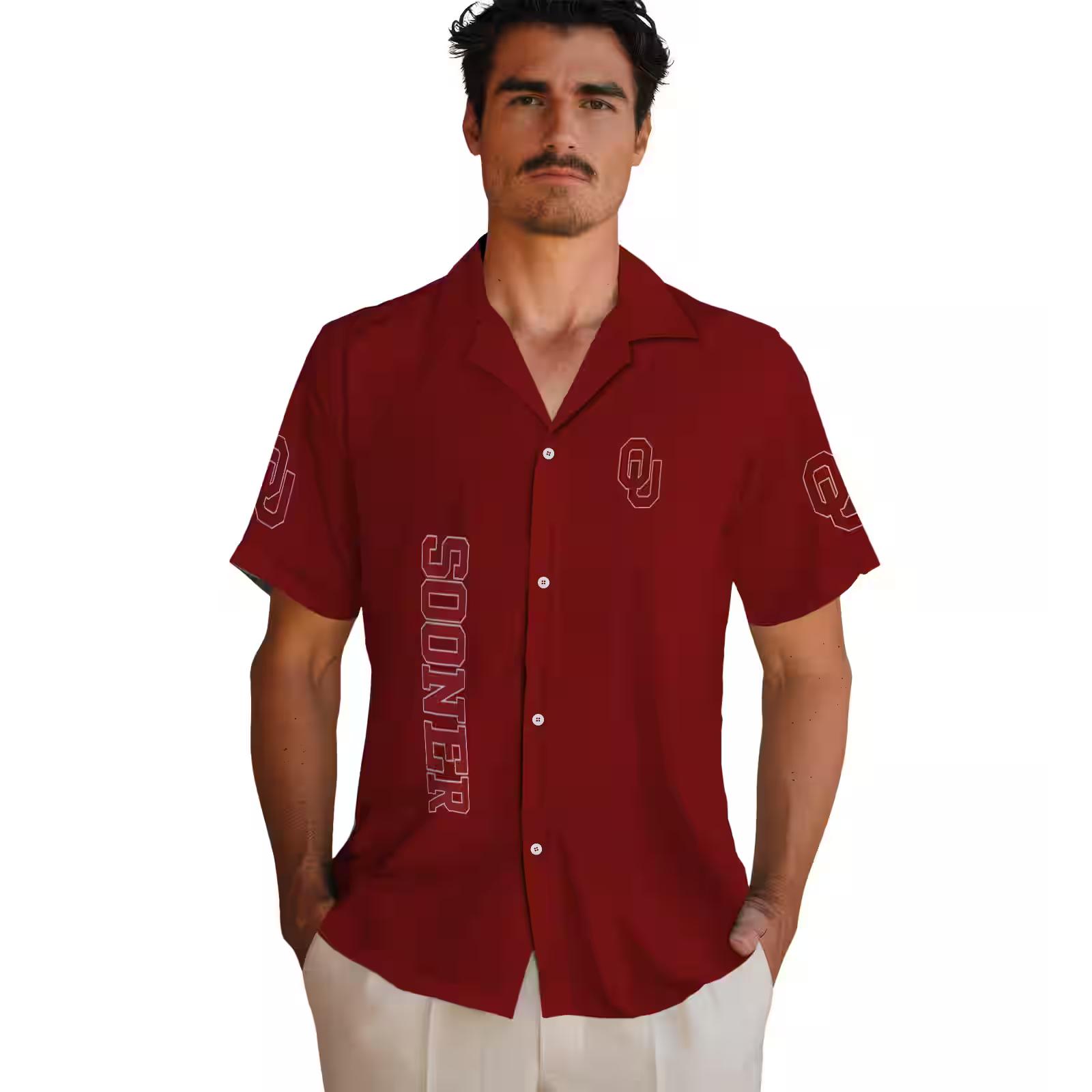 oklahoma sooners stuart minion crimson hawaiian shirt fashion forward