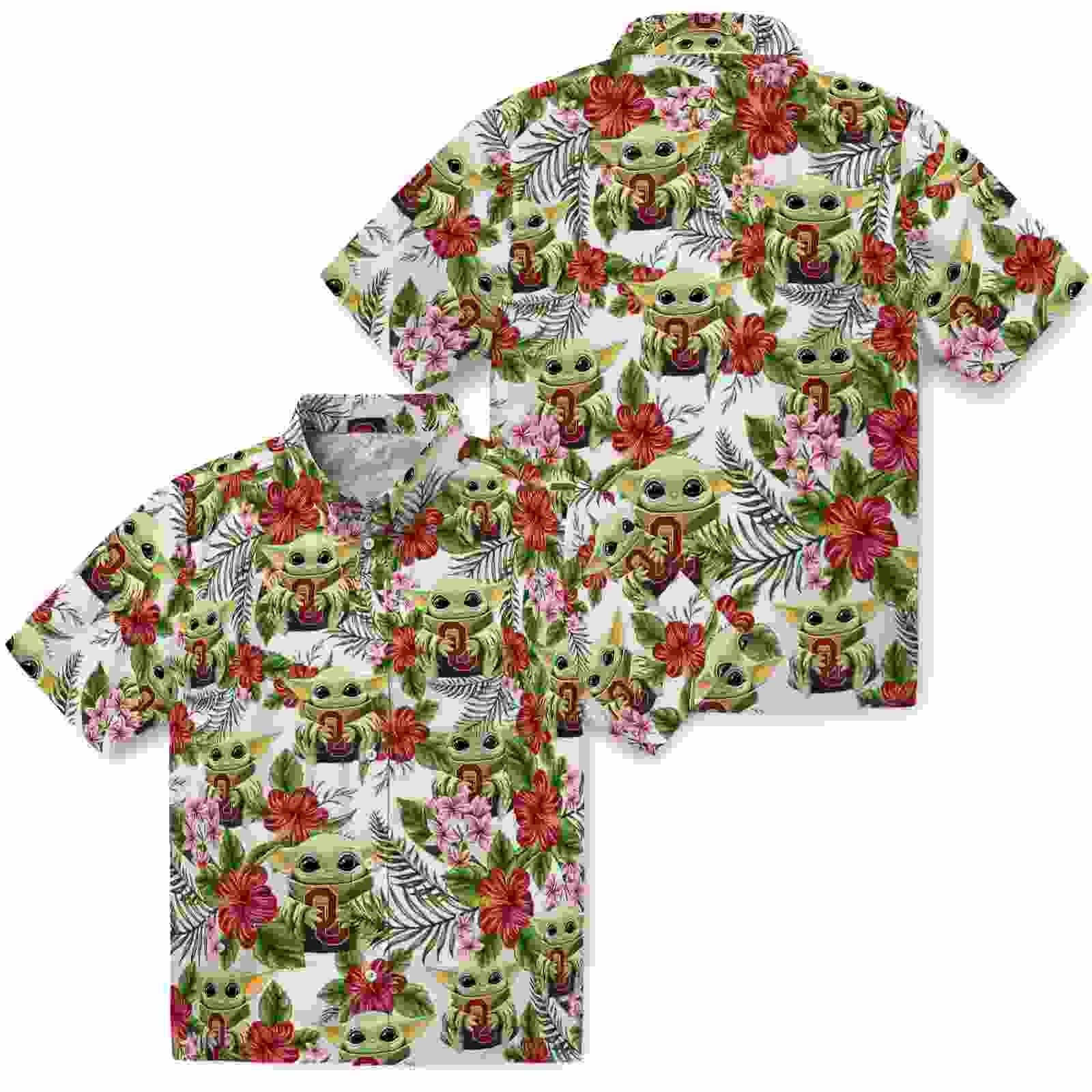 oklahoma sooners tropical yoda green hawaiian shirt high quality