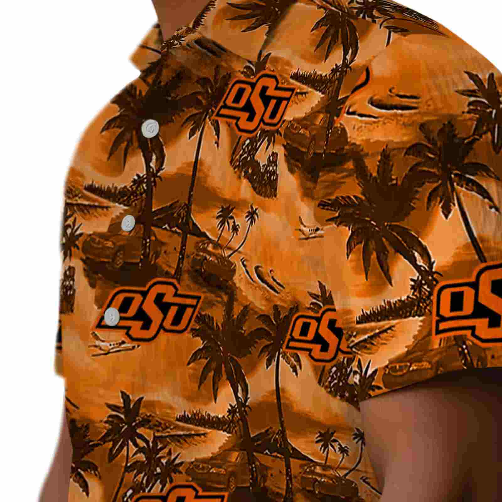 oklahoma state cowboys coastal palms orange hawaiian shirt trendy