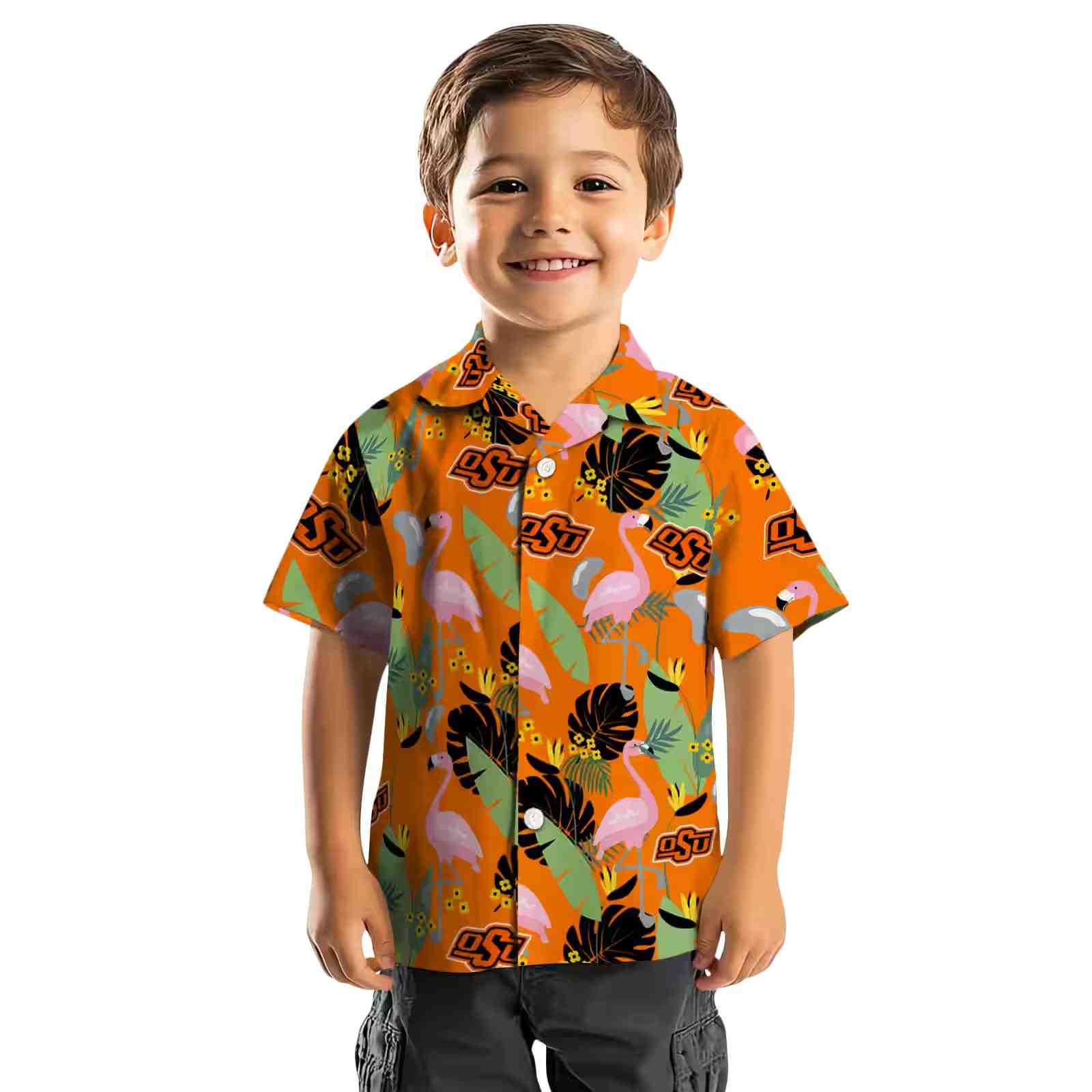 oklahoma state cowboys flamingo leaves orange hawaiian shirt top rated