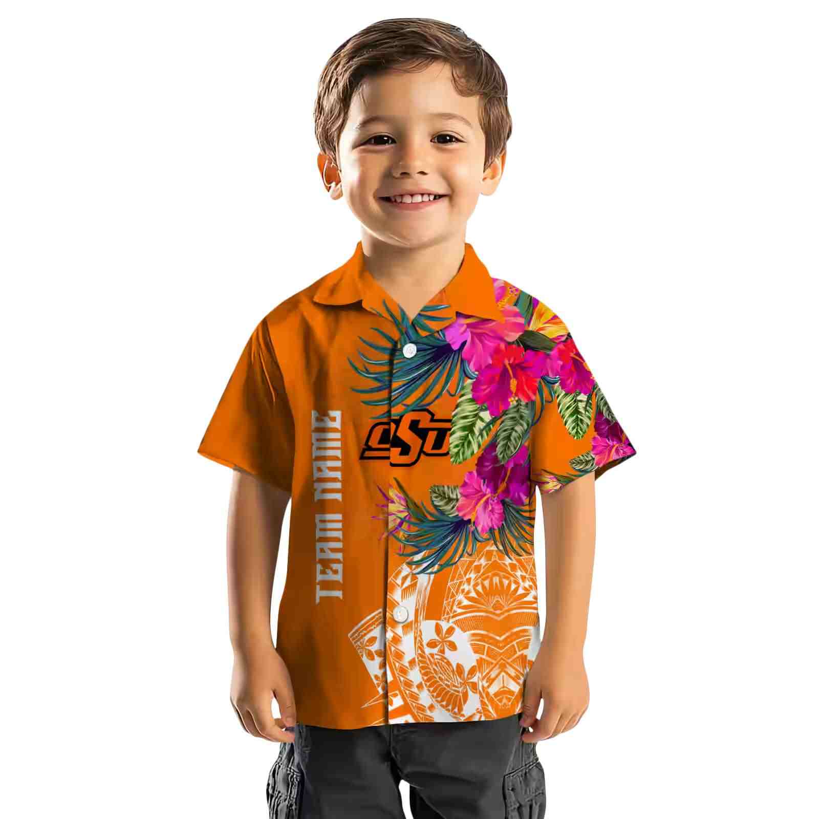 oklahoma state cowboys floral polynesian orange hawaiian shirt top rated