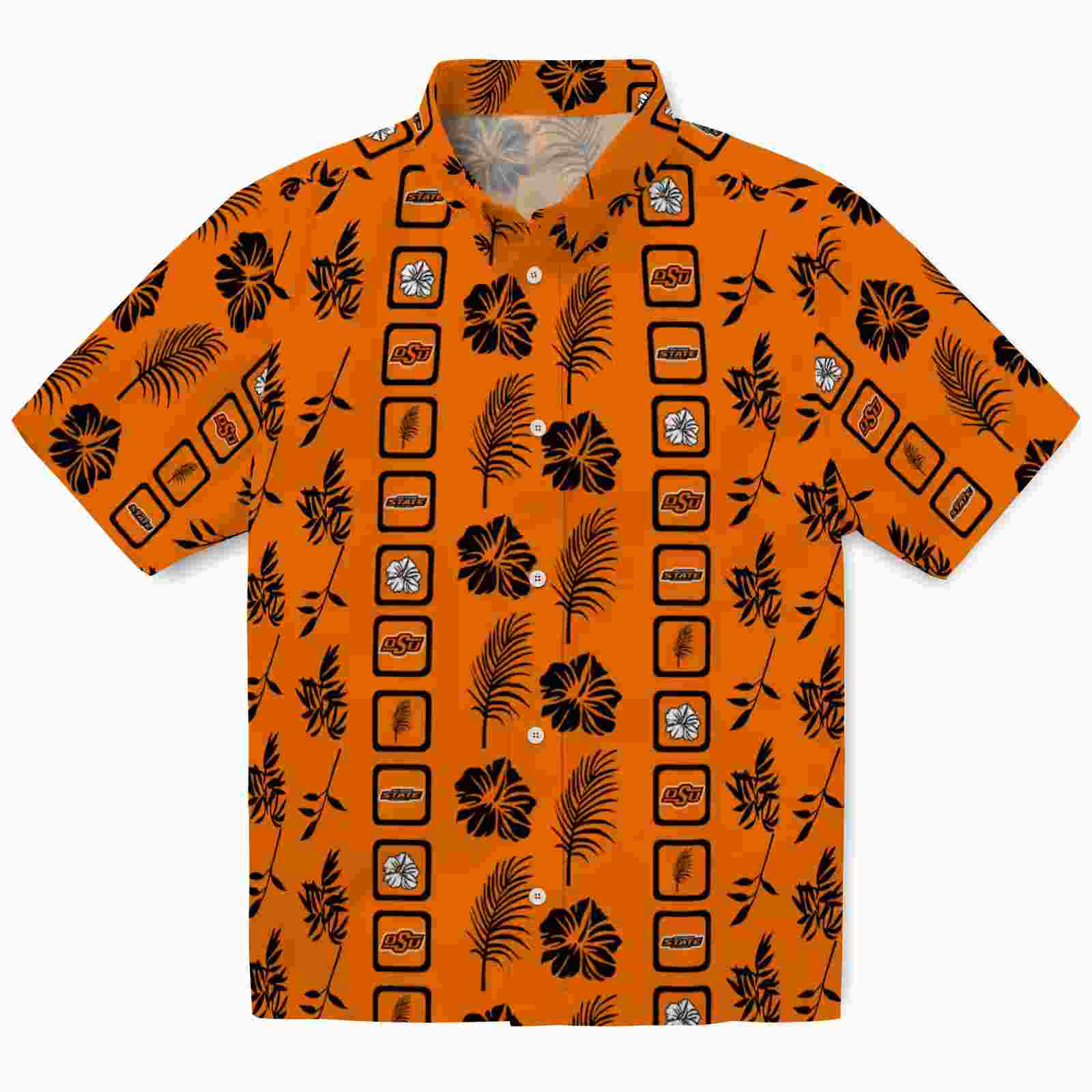 Oklahoma State Cowboys Framed Floral Orange Hawaiian Shirt