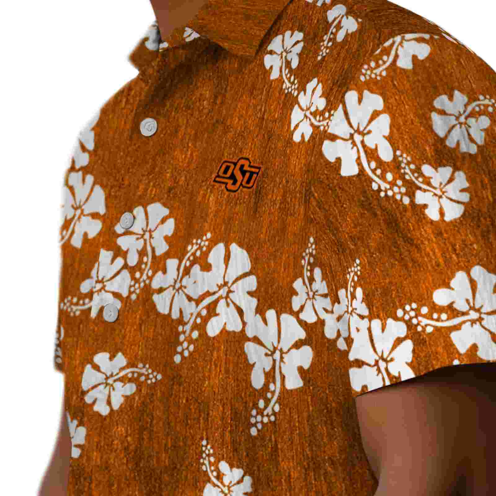 oklahoma state cowboys hibiscus clusters orange hawaiian shirt trendy