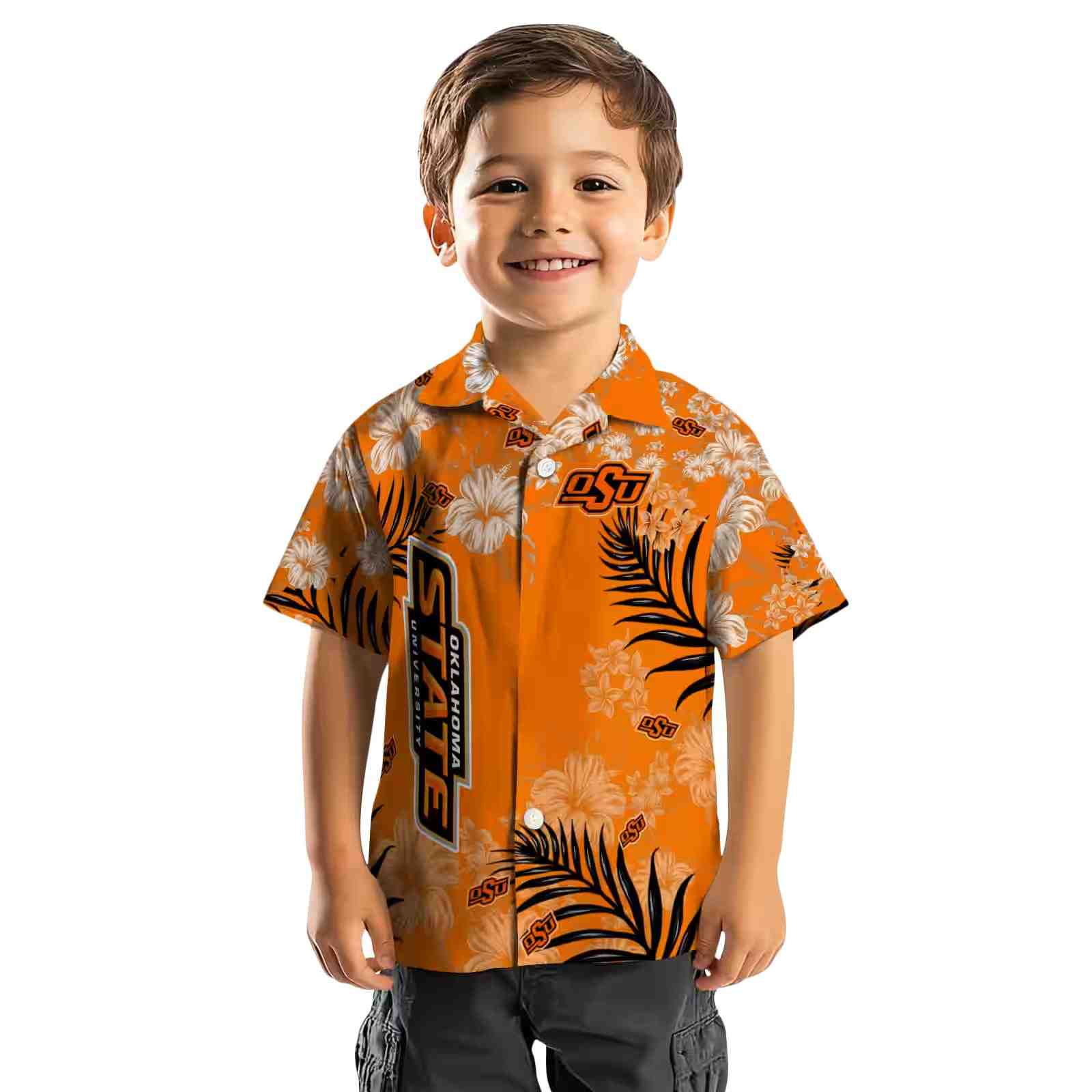 oklahoma state cowboys hibiscus print orange hawaiian shirt top rated