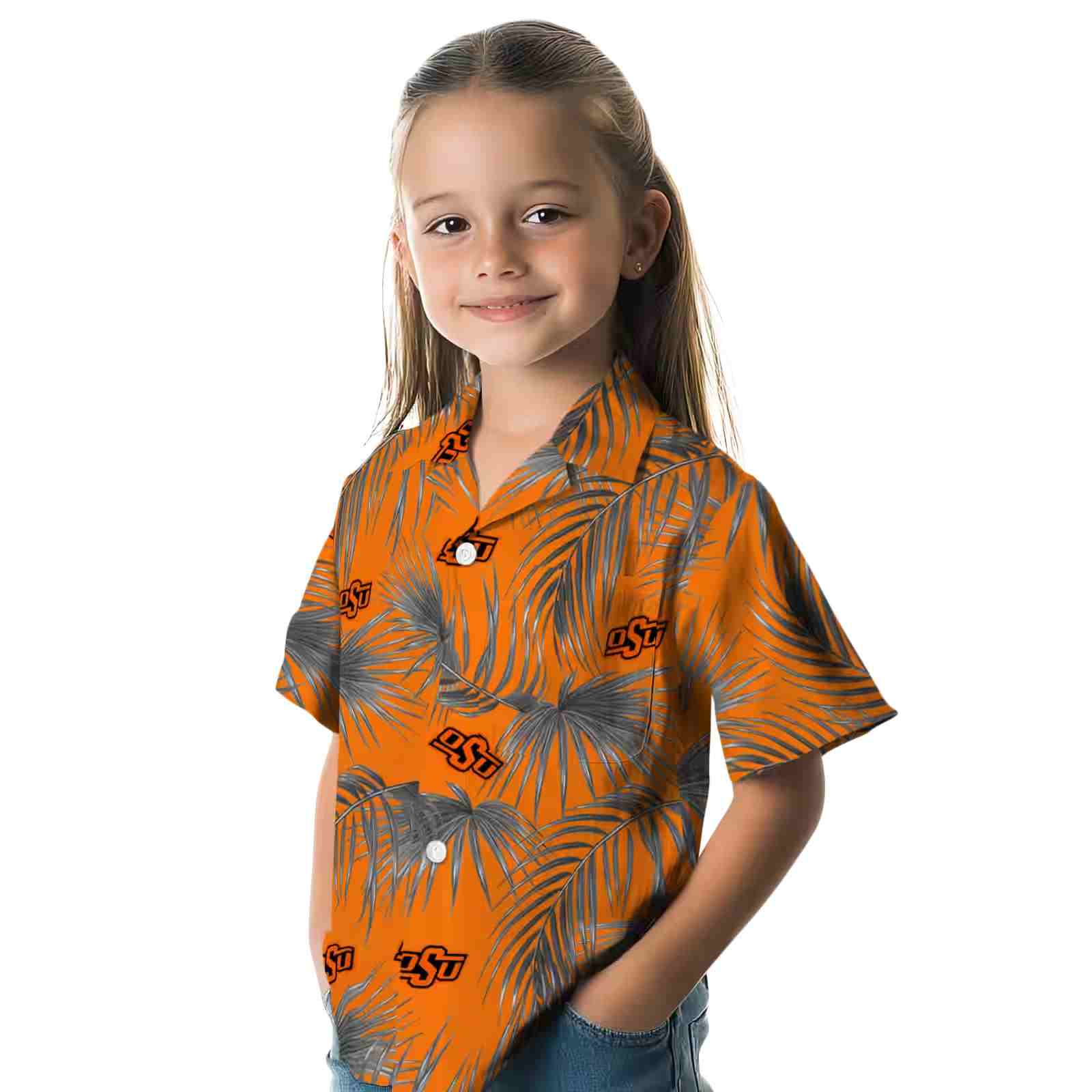 oklahoma state cowboys leafy palms orange hawaiian shirt premium grade