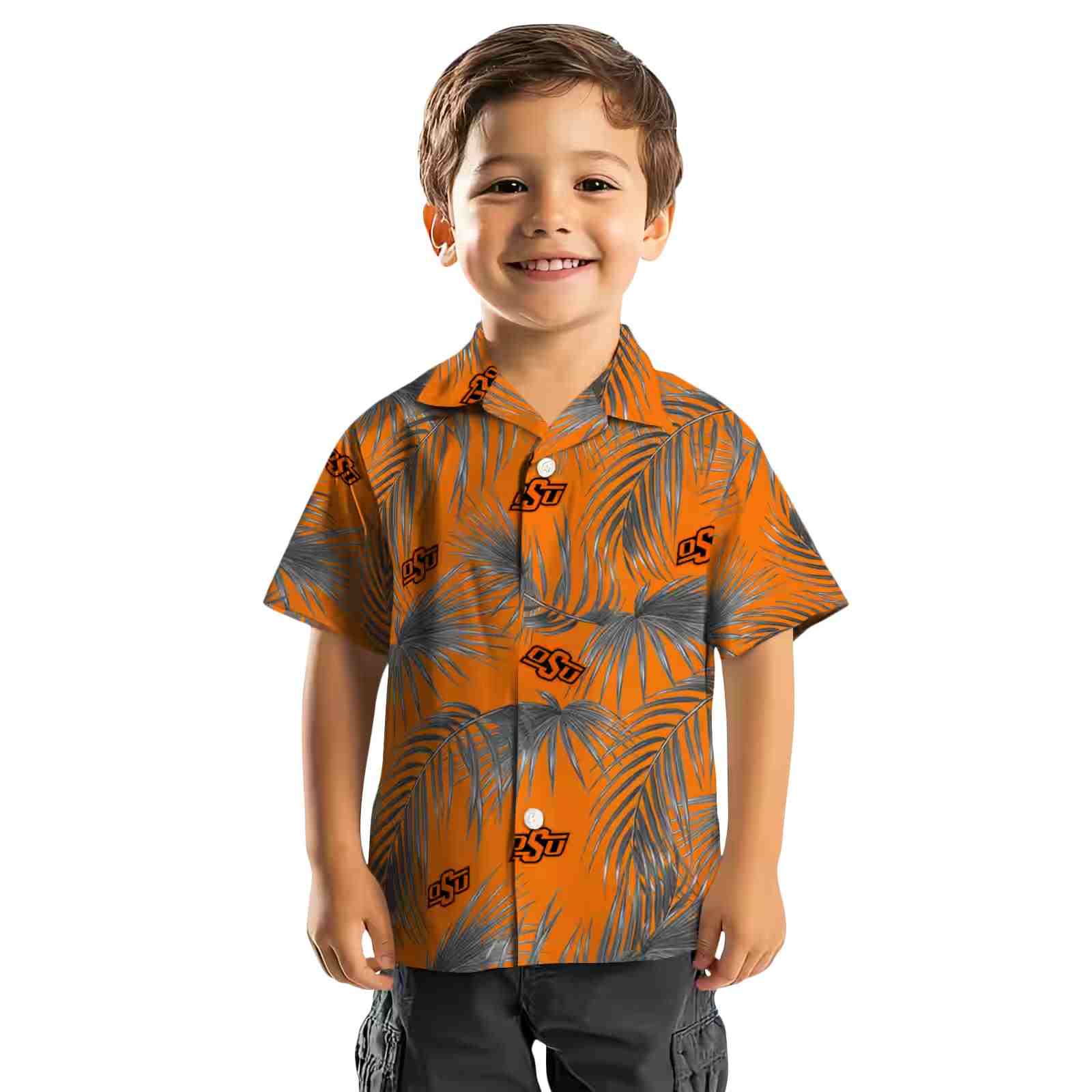 oklahoma state cowboys leafy palms orange hawaiian shirt top rated