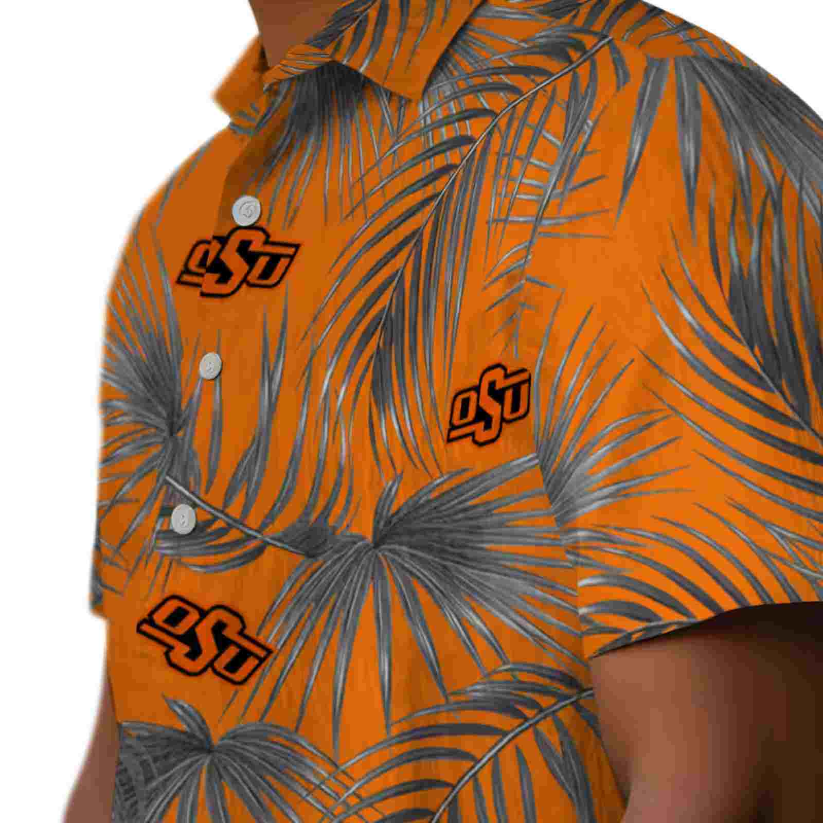 oklahoma state cowboys leafy palms orange hawaiian shirt trendy