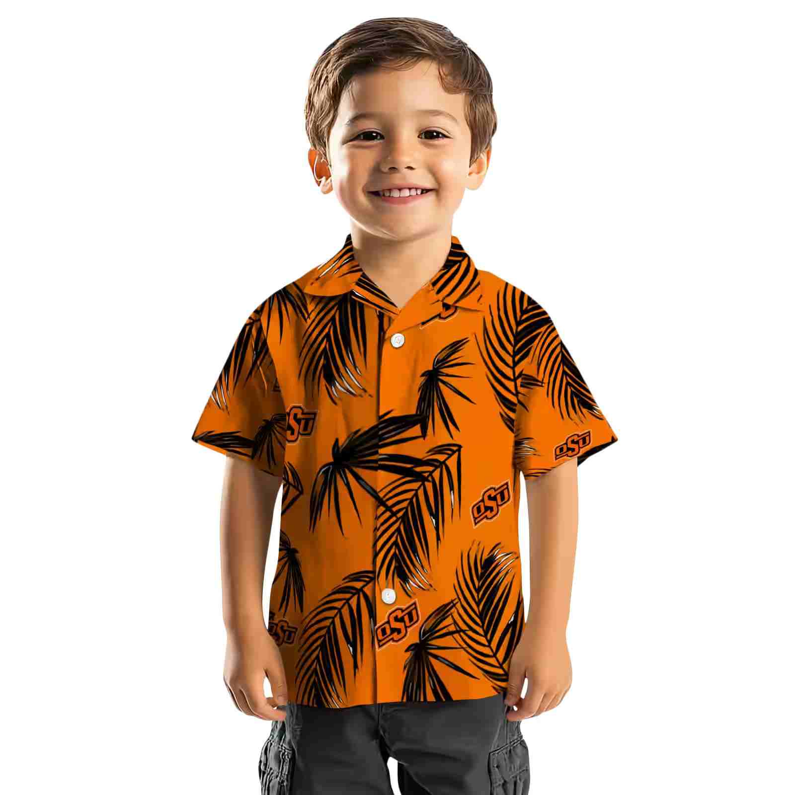 oklahoma state cowboys palm leaf orange hawaiian shirt top rated