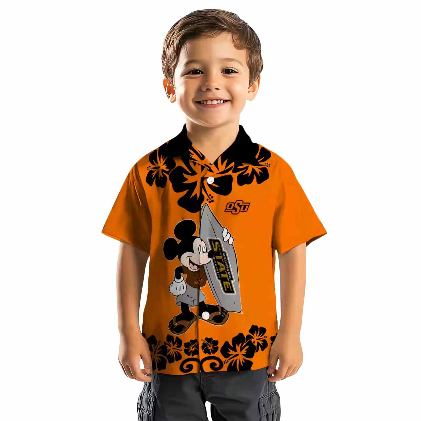 oklahoma state cowboys surfing mickey orange hawaiian shirt top rated