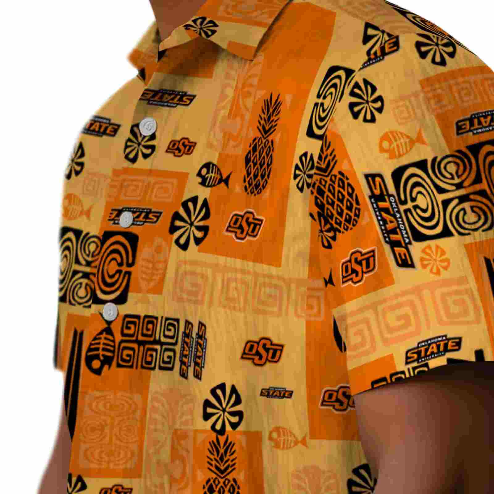 oklahoma state cowboys tribal symbols orange hawaiian shirt trendy