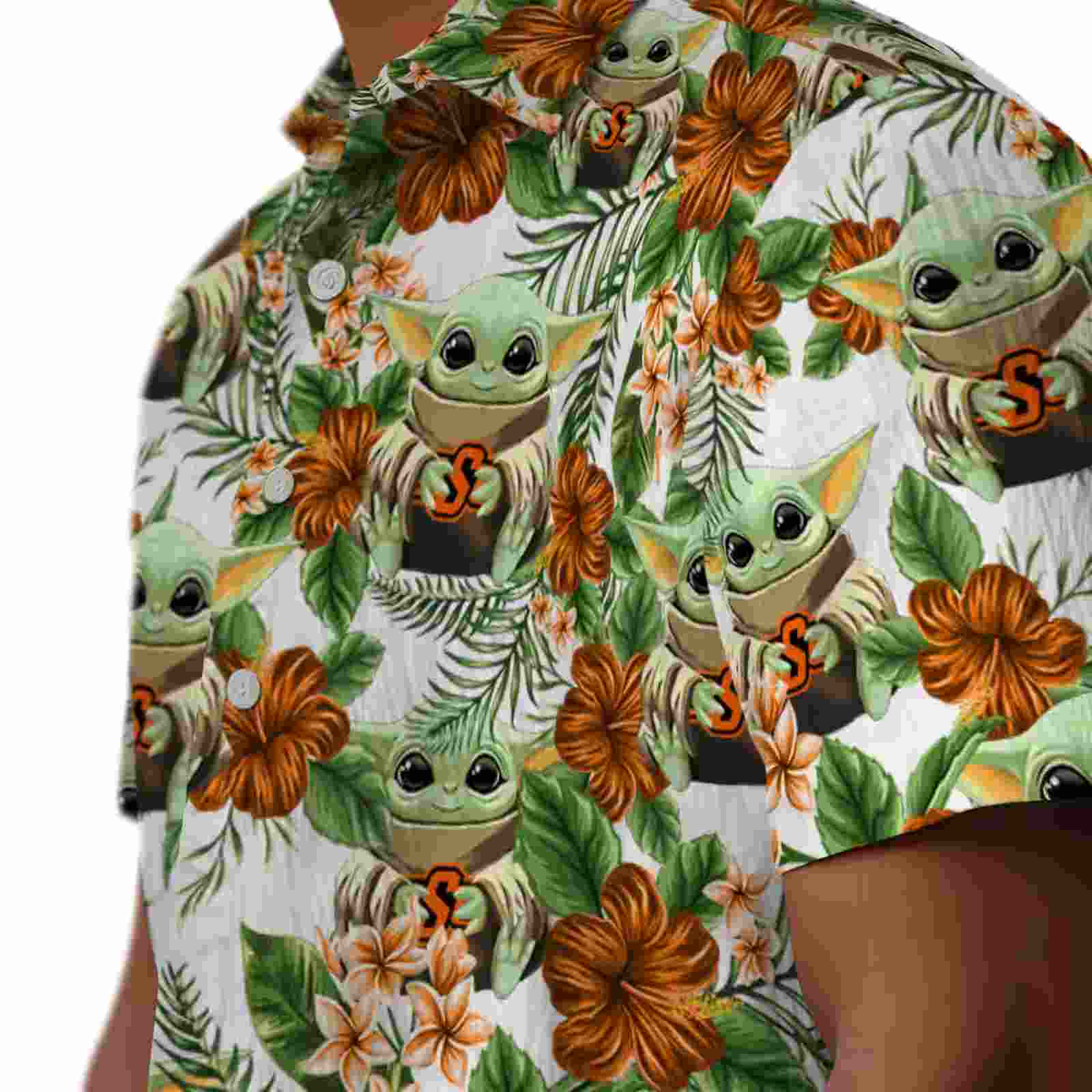 oklahoma state cowboys tropical yoda green hawaiian shirt trendy