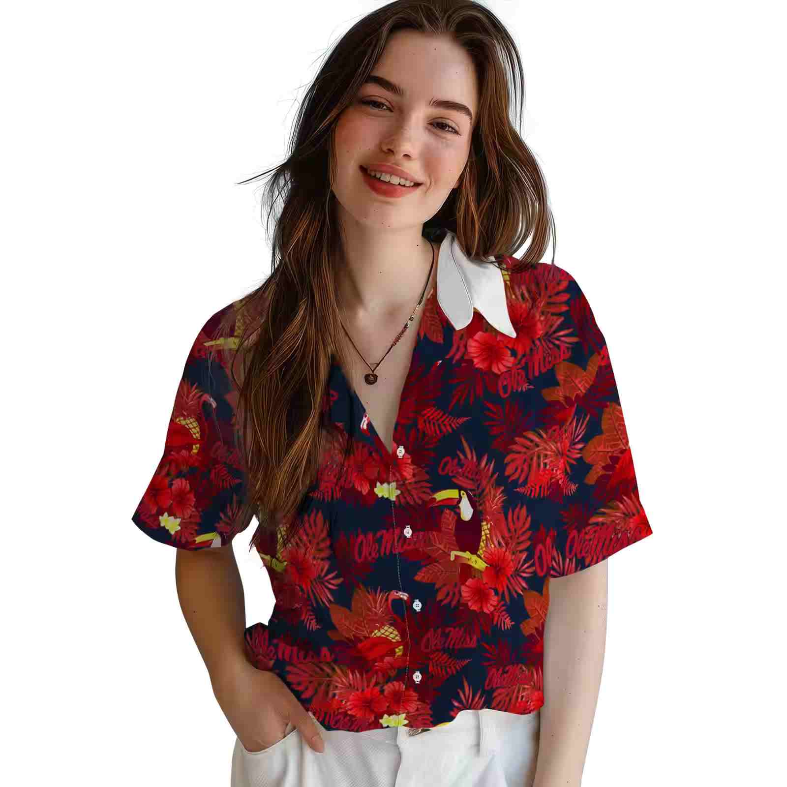 ole miss rebels floral toucan red hawaiian shirt latest model