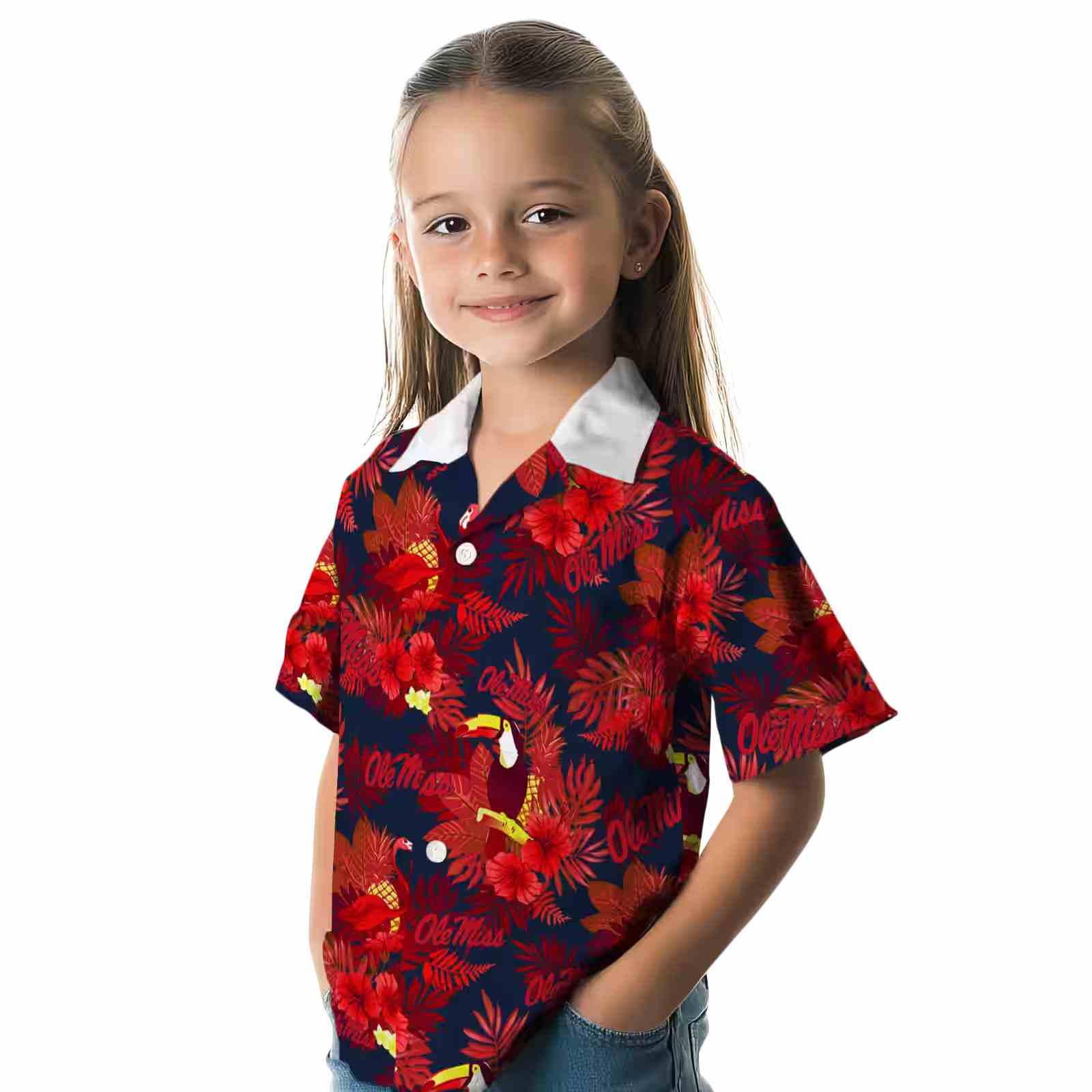 ole miss rebels floral toucan red hawaiian shirt premium grade