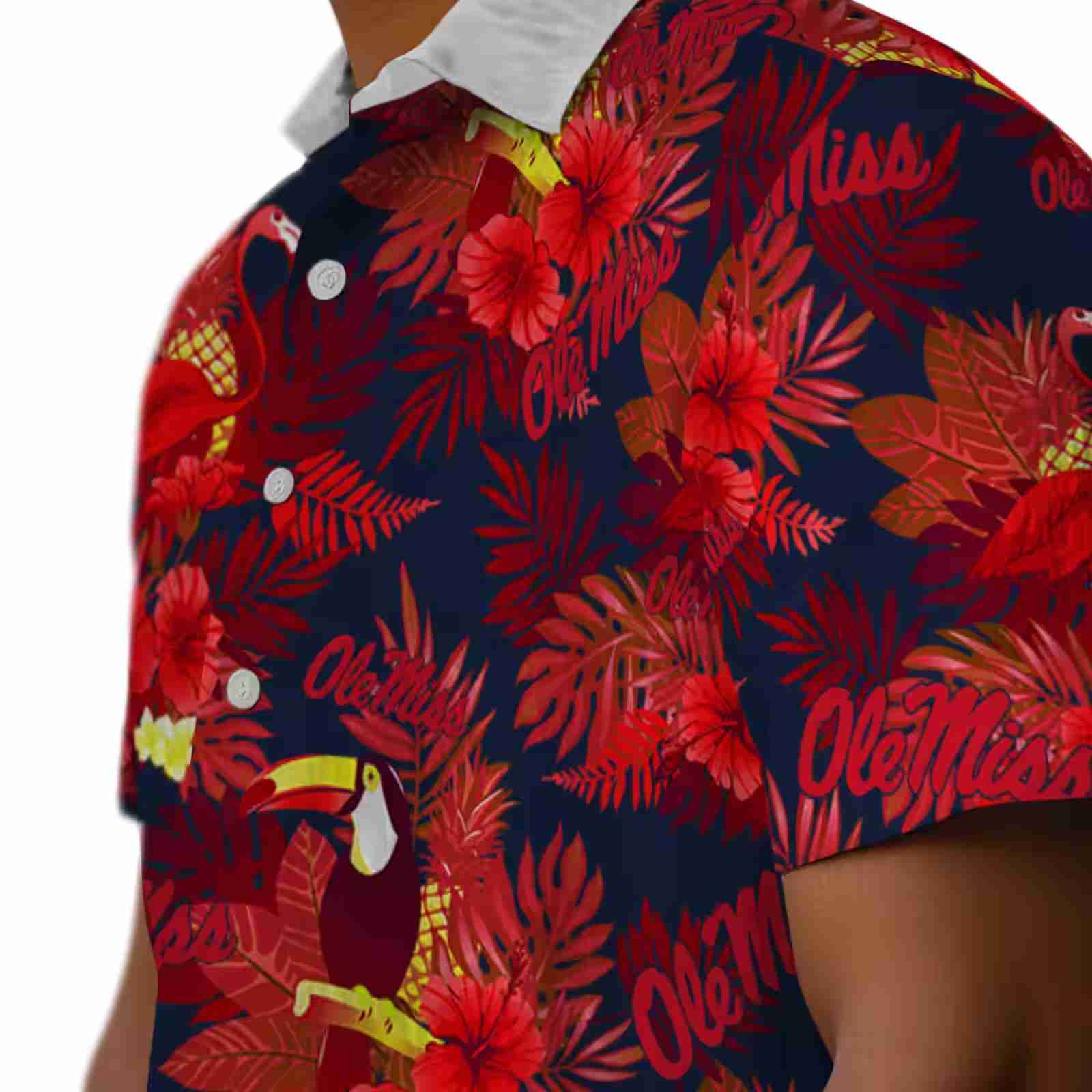 ole miss rebels floral toucan red hawaiian shirt trendy