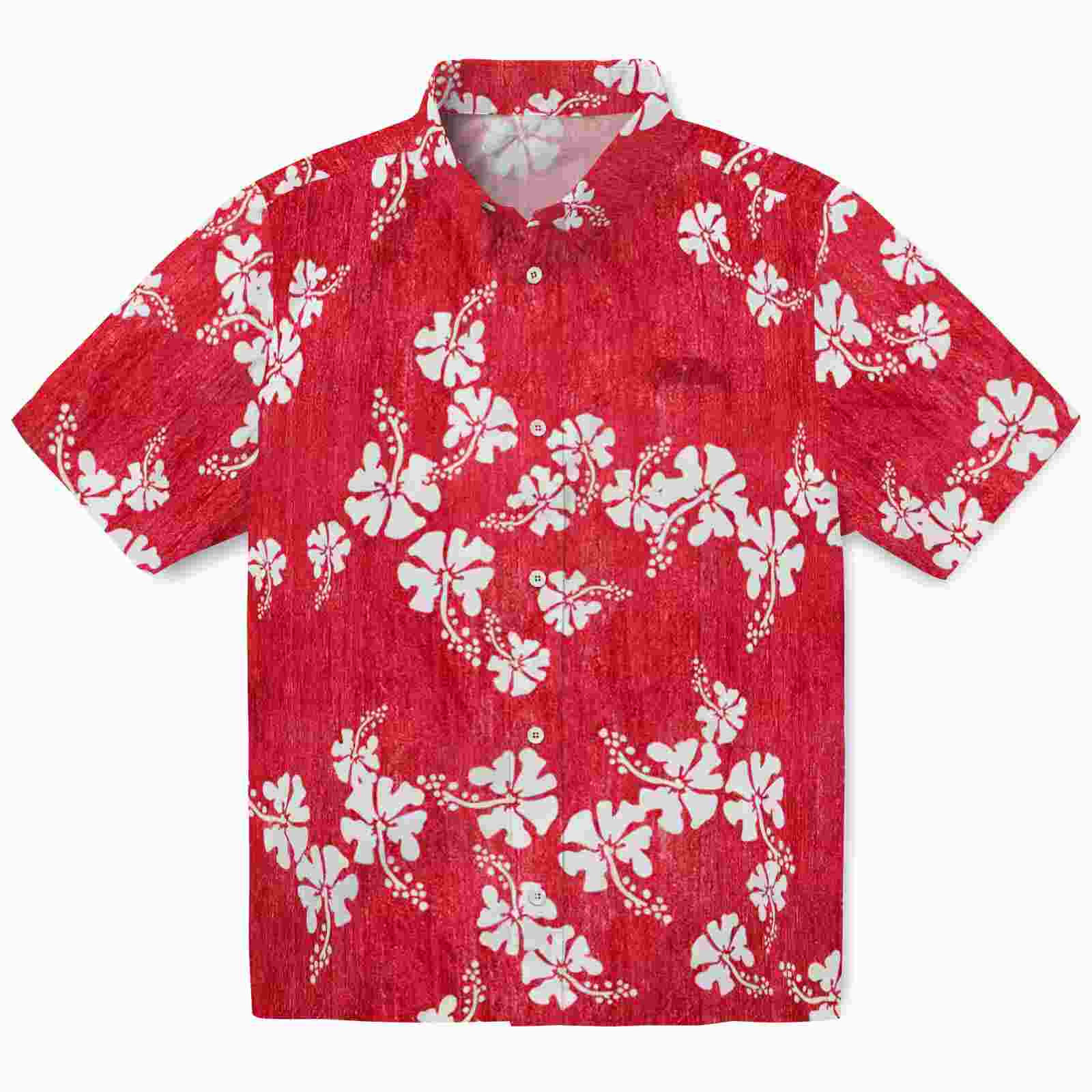 Ole Miss Rebels Hibiscus Clusters Red Hawaiian Shirt