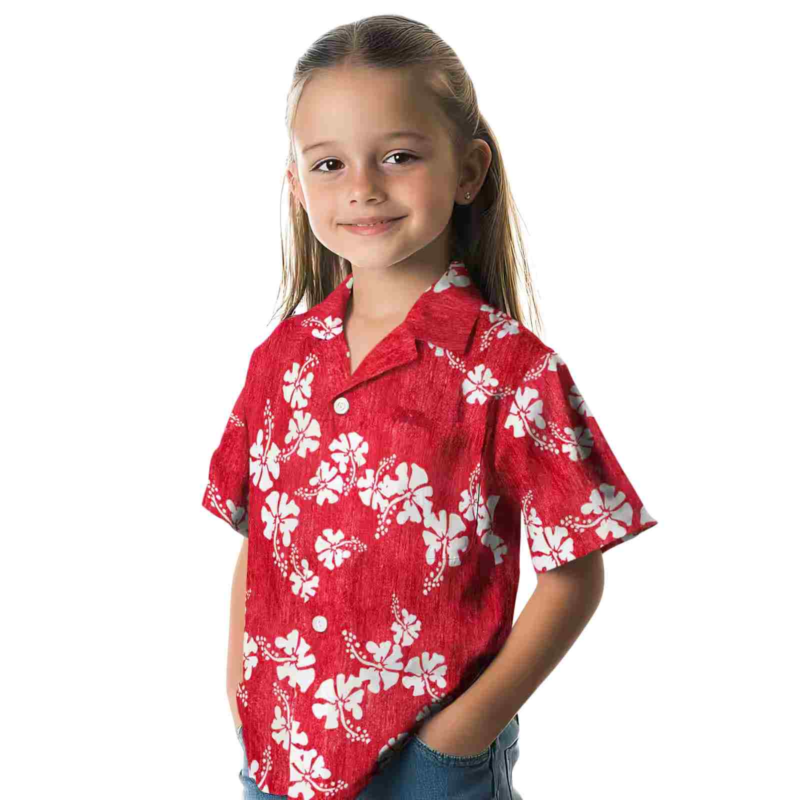 ole miss rebels hibiscus clusters red hawaiian shirt premium grade