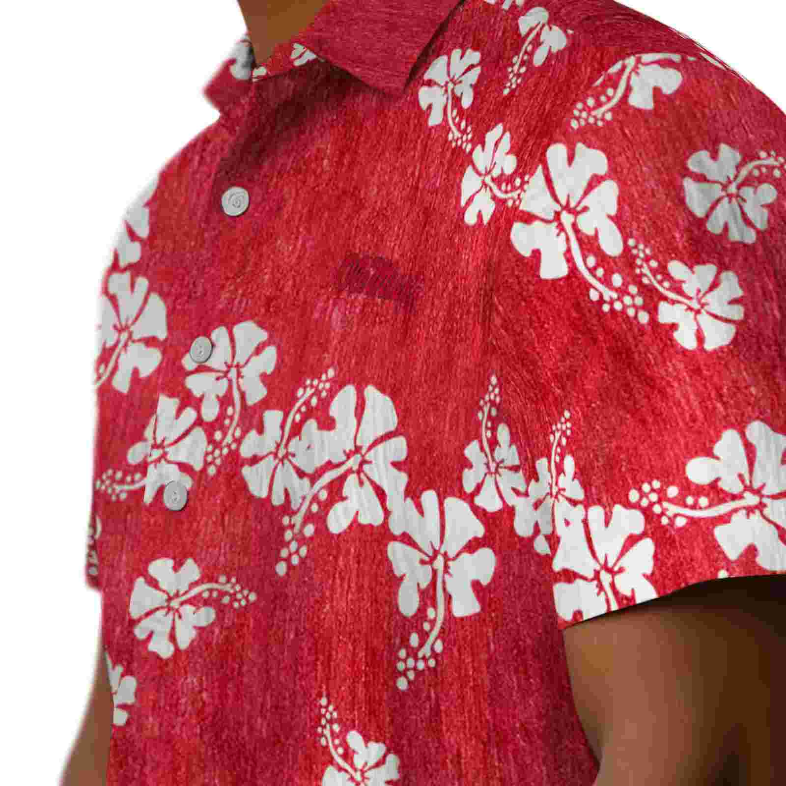 ole miss rebels hibiscus clusters red hawaiian shirt trendy