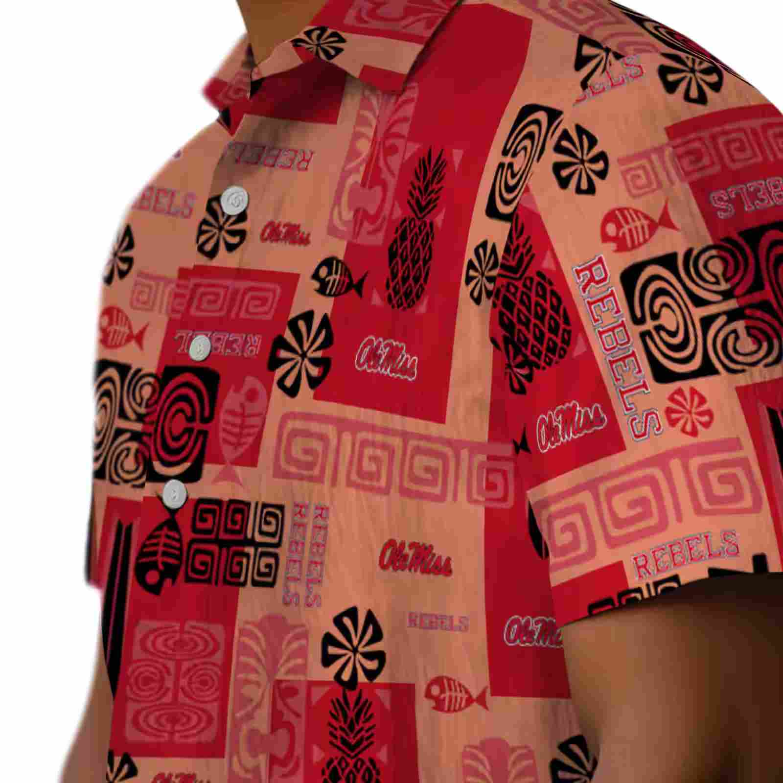 ole miss rebels tribal symbols red hawaiian shirt trendy