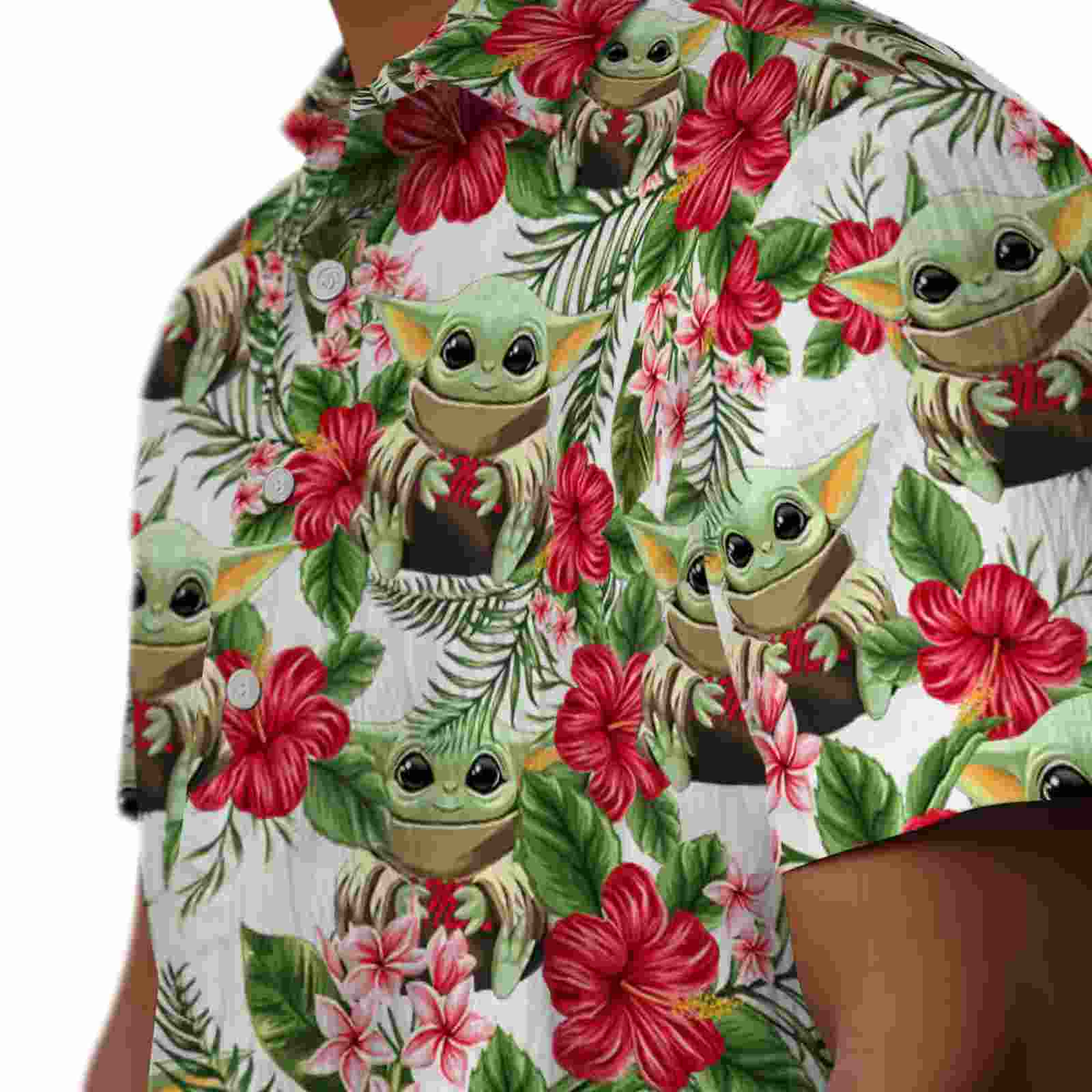 ole miss rebels tropical yoda green hawaiian shirt trendy