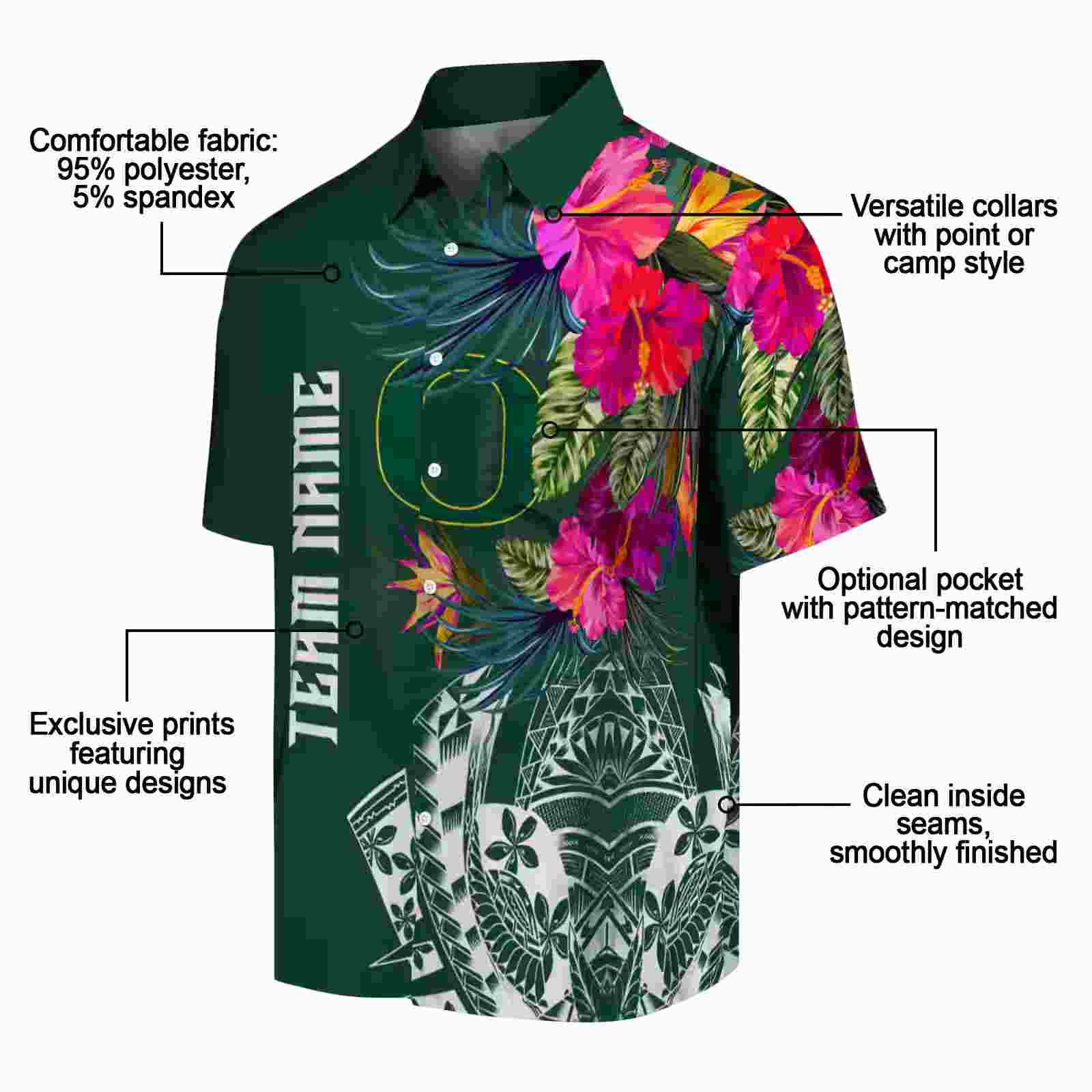 oregon ducks floral polynesian green hawaiian shirt new arrival