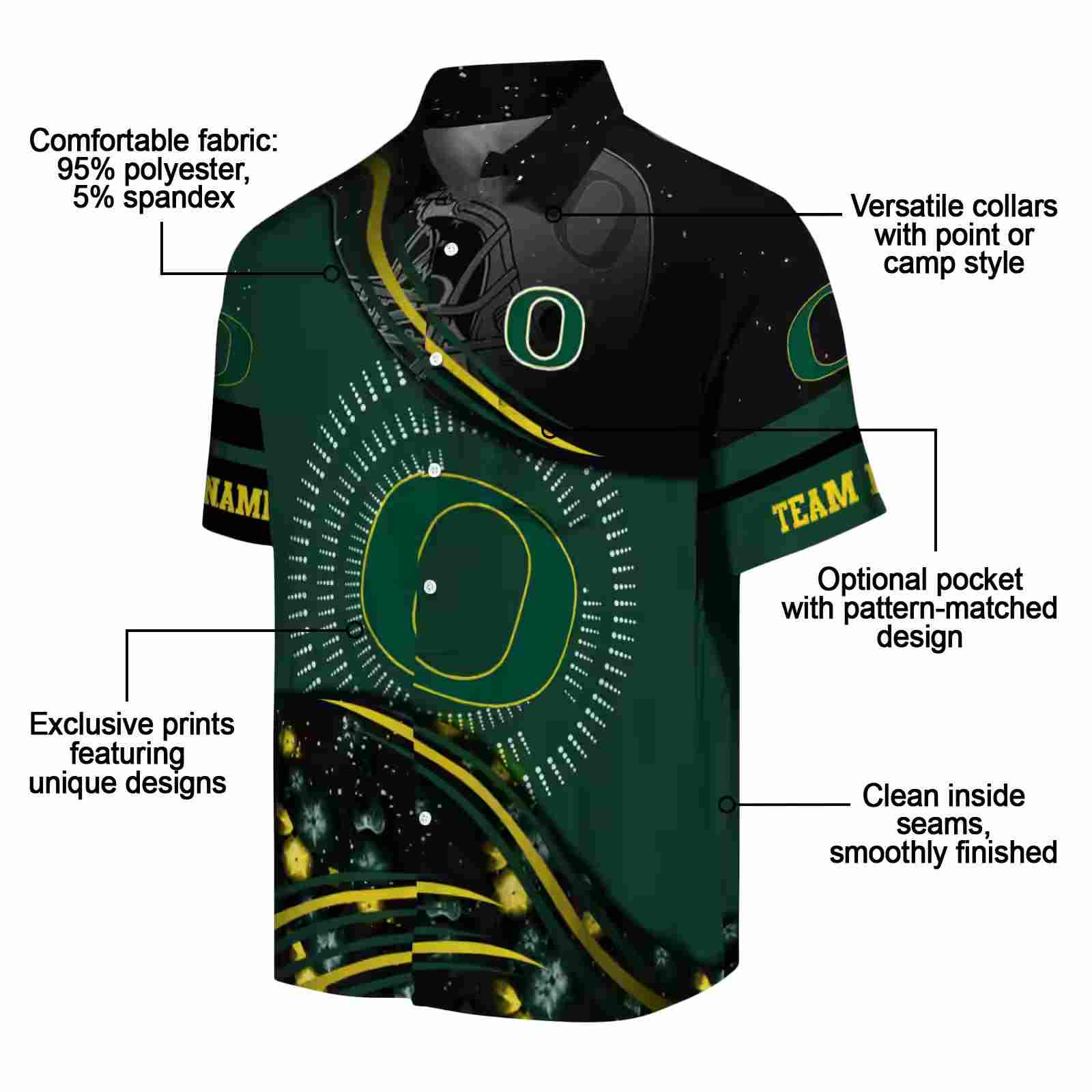 oregon ducks football wave green black hawaiian shirt new arrival