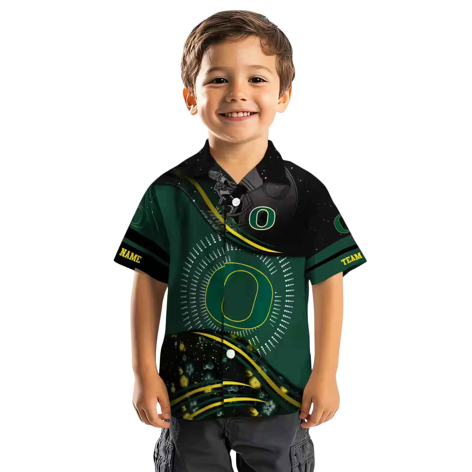 oregon ducks football wave green black hawaiian shirt top rated