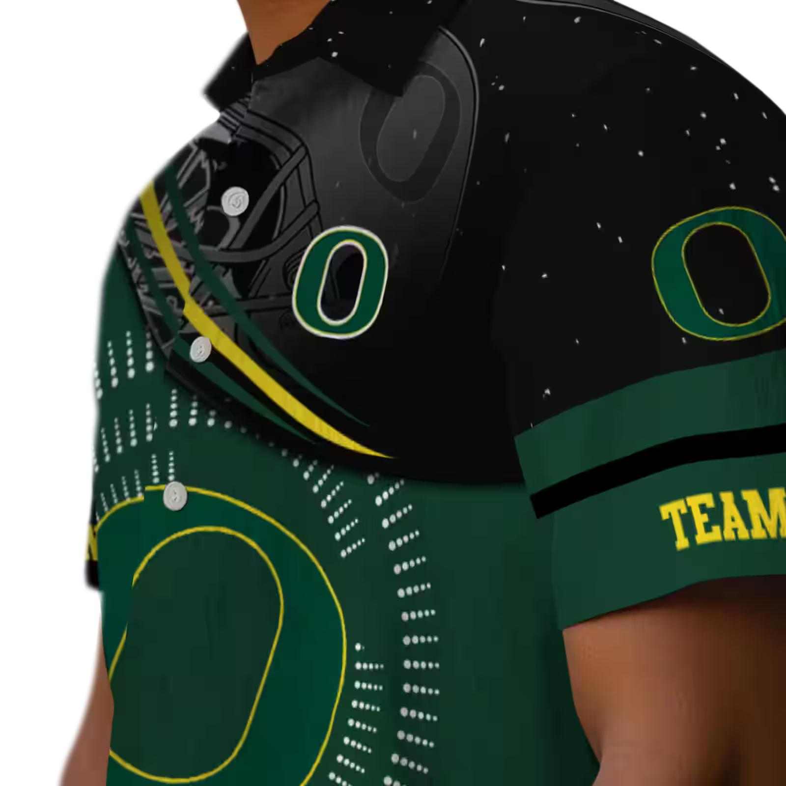 oregon ducks football wave green black hawaiian shirt trendy