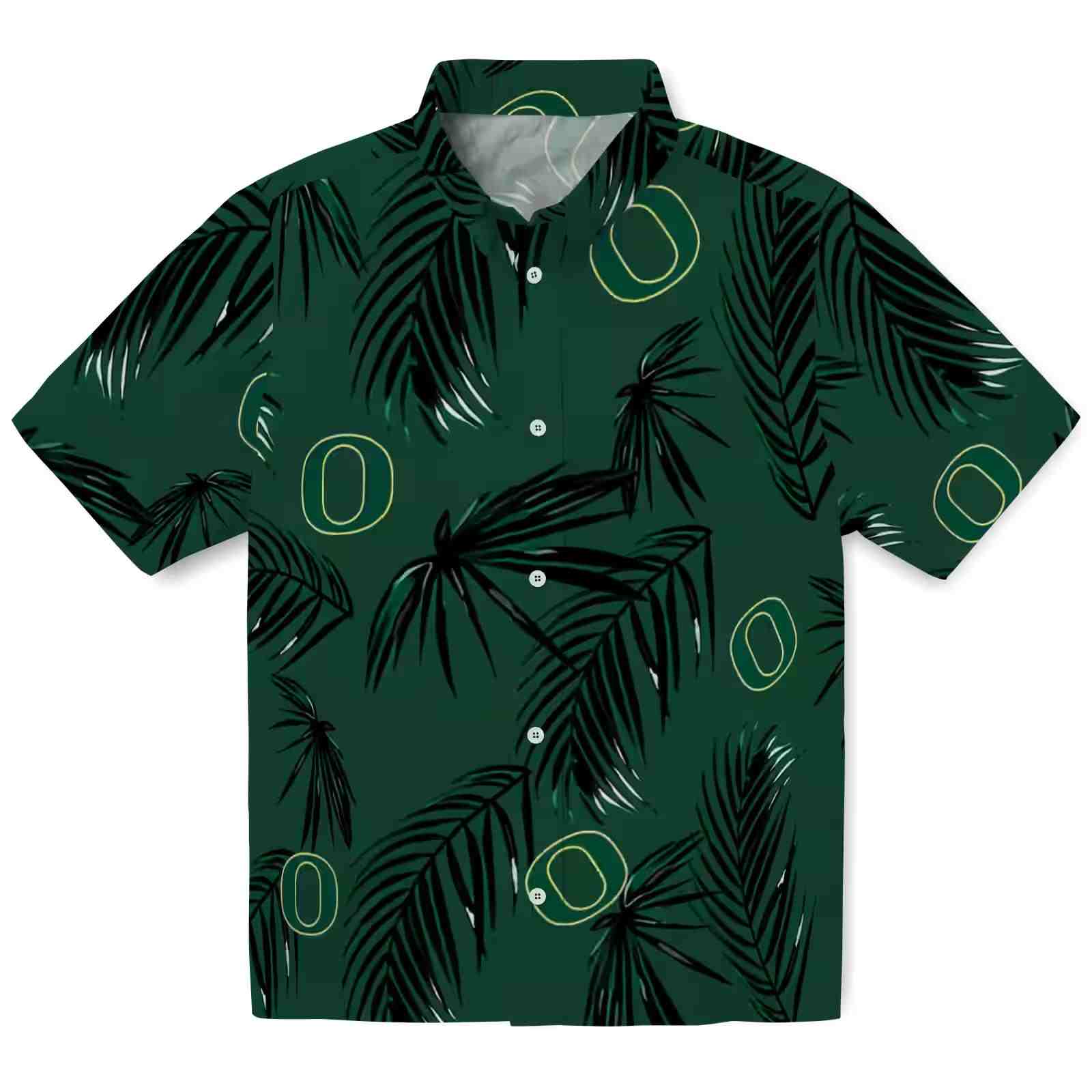 Oregon Ducks Palm Leaf Green Hawaiian Shirt