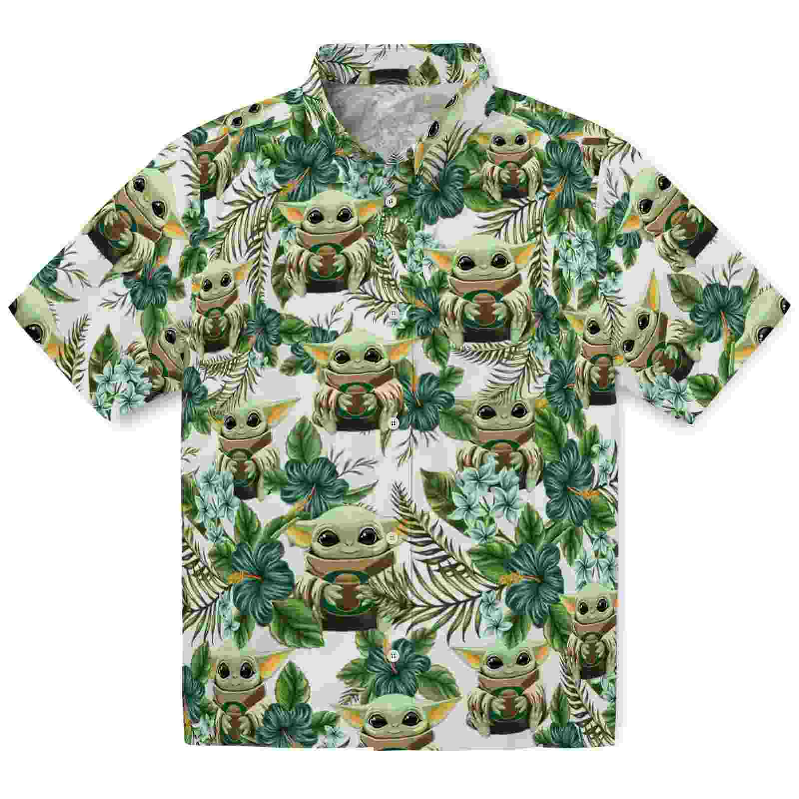 Oregon Ducks Tropical Yoda Green Hawaiian Shirt