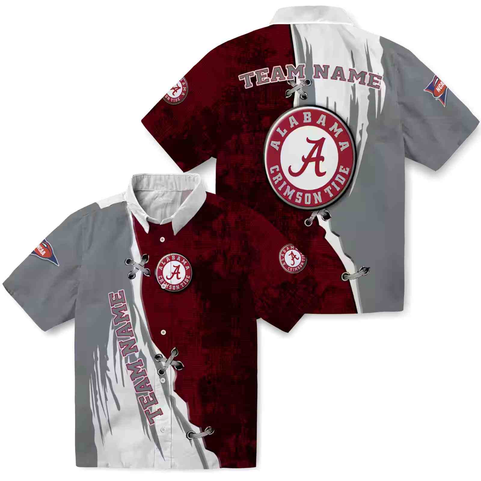 personalized alabama crimson tide edgy streaks crimson white hawaiian shirt high quality