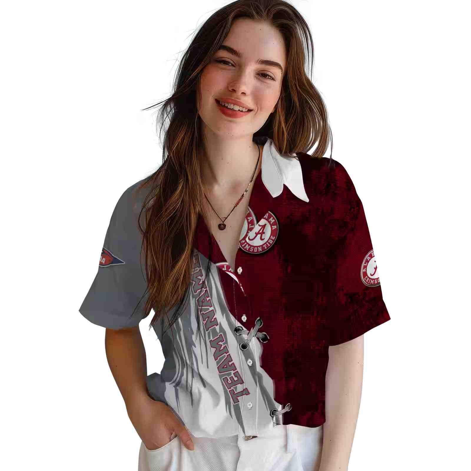 personalized alabama crimson tide edgy streaks crimson white hawaiian shirt latest model