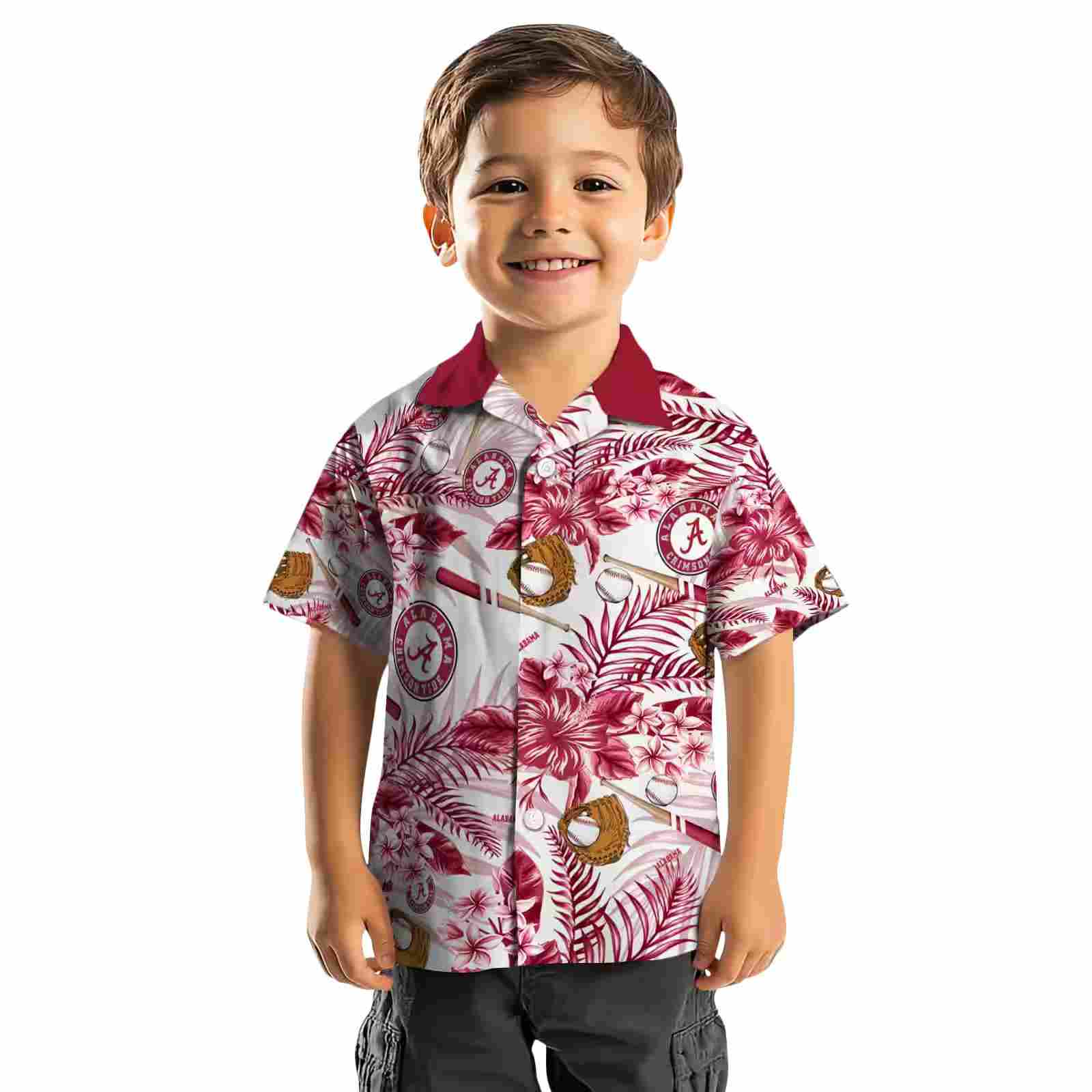 personalized alabama crimson tide floral baseball crimson white hawaiian shirt top rated