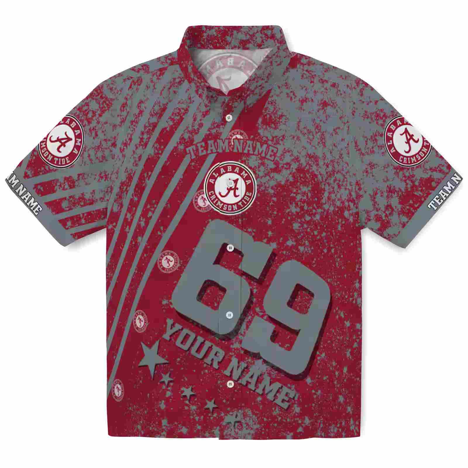 Personalized Alabama Crimson Tide Star Stripes Crimson Hawaiian Shirt