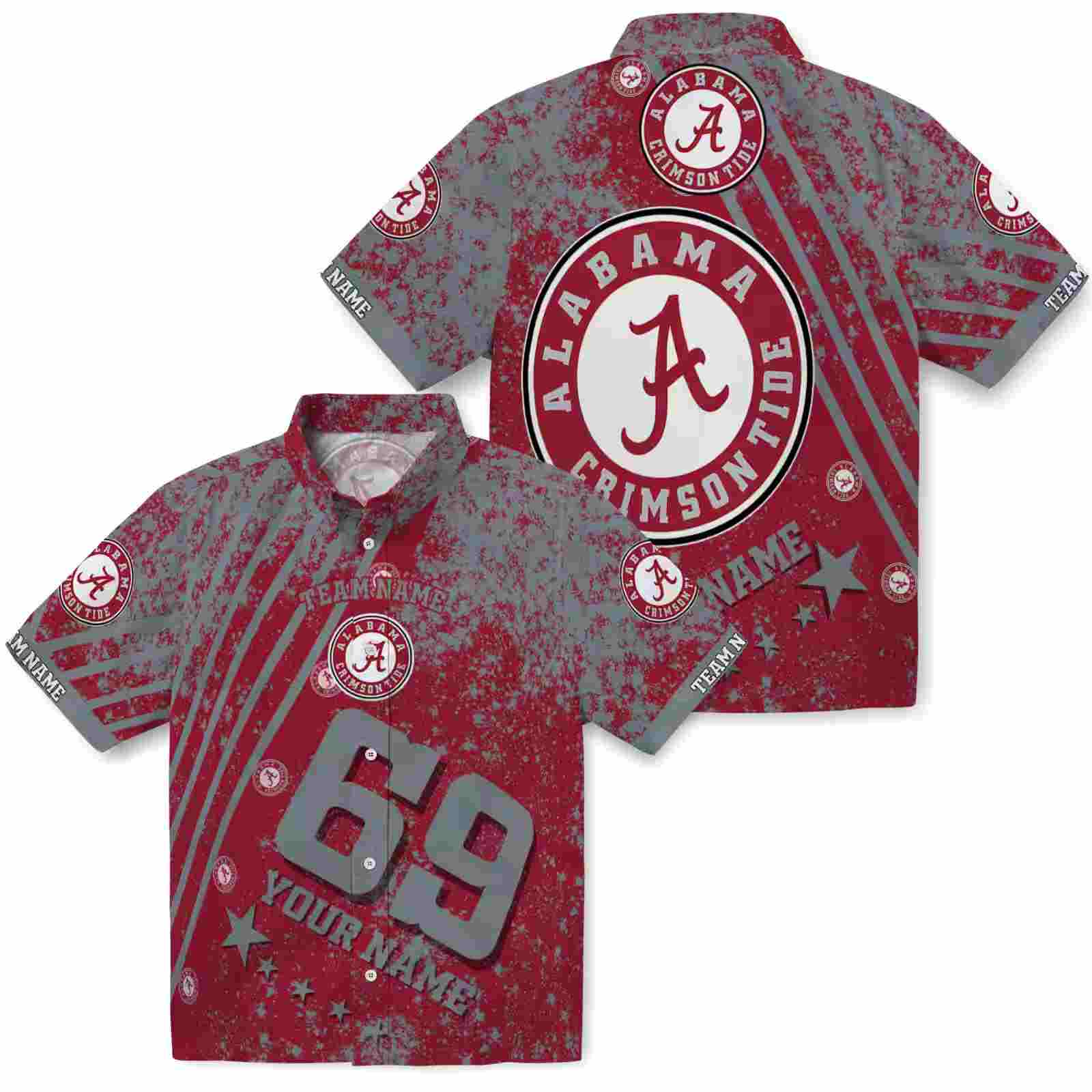 personalized alabama crimson tide star stripes crimson hawaiian shirt high quality