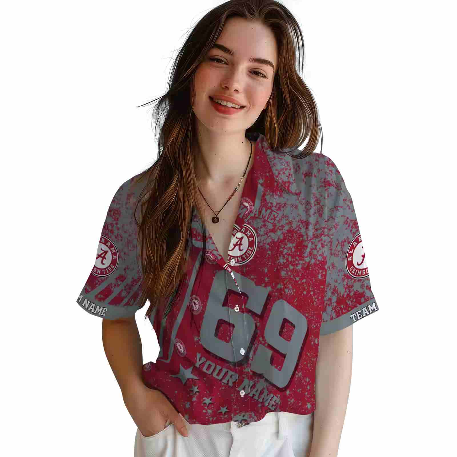 personalized alabama crimson tide star stripes crimson hawaiian shirt latest model