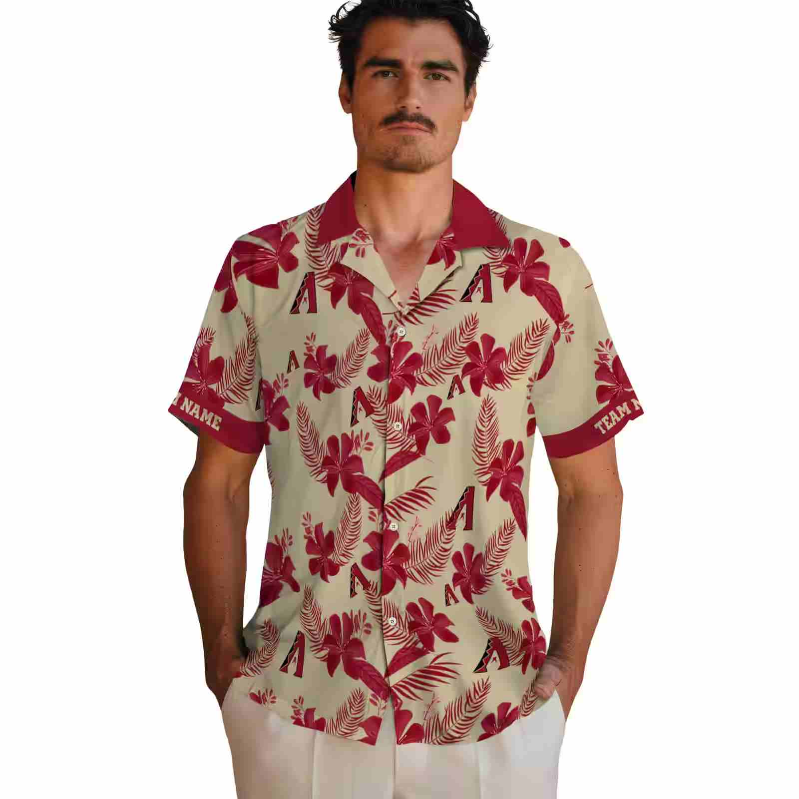 personalized arizona diamondbacks botanical print sand hawaiian shirt fashion forward