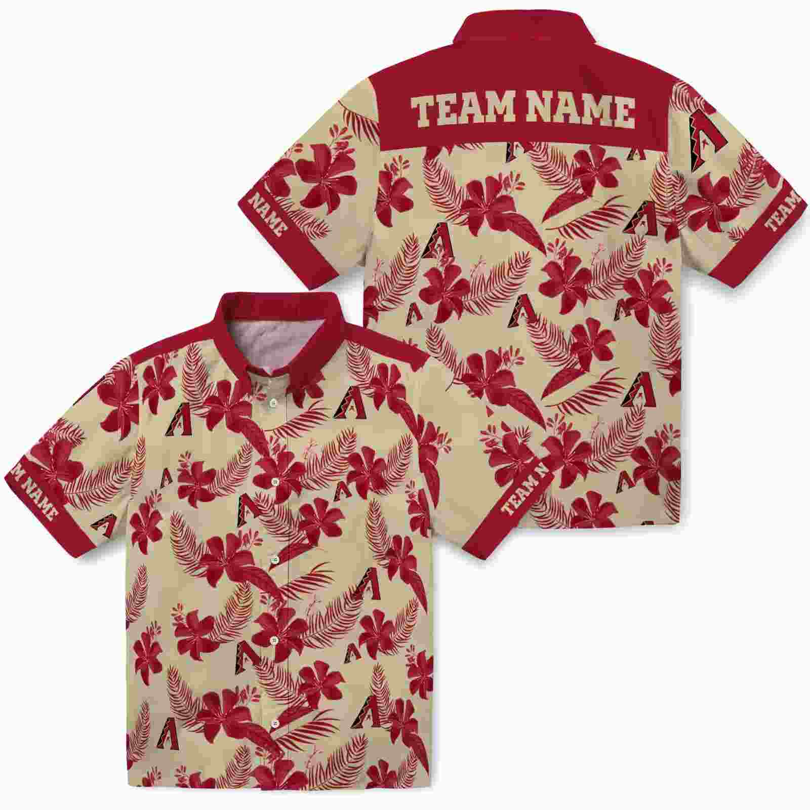 personalized arizona diamondbacks botanical print sand hawaiian shirt high quality