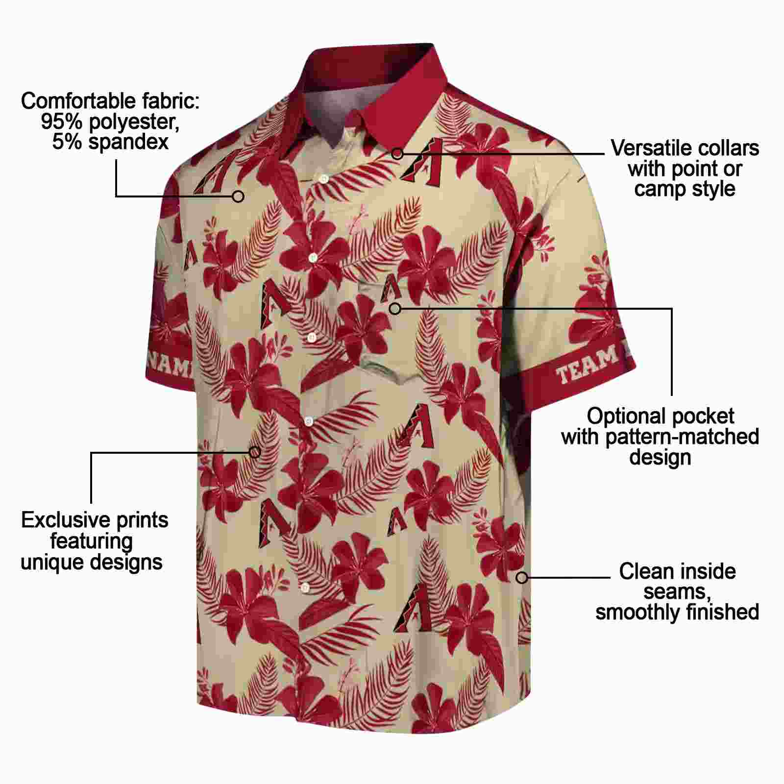 personalized arizona diamondbacks botanical print sand hawaiian shirt new arrival