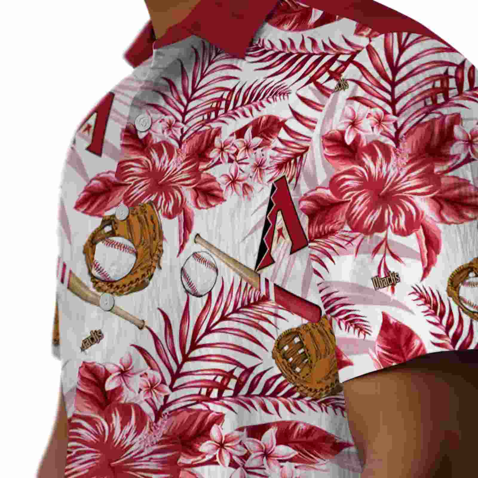 personalized arizona diamondbacks floral baseball red white hawaiian shirt trendy