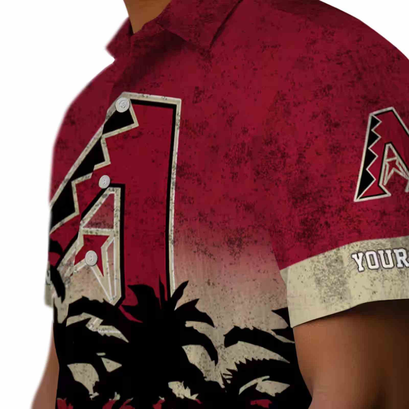 personalized arizona diamondbacks sunset pattern red black hawaiian shirt trendy