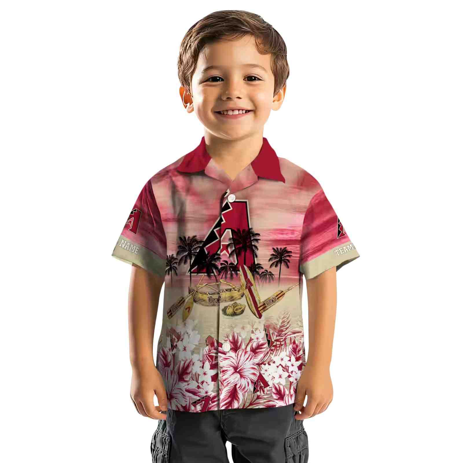 personalized arizona diamondbacks tropical canoe red hawaiian shirt top rated