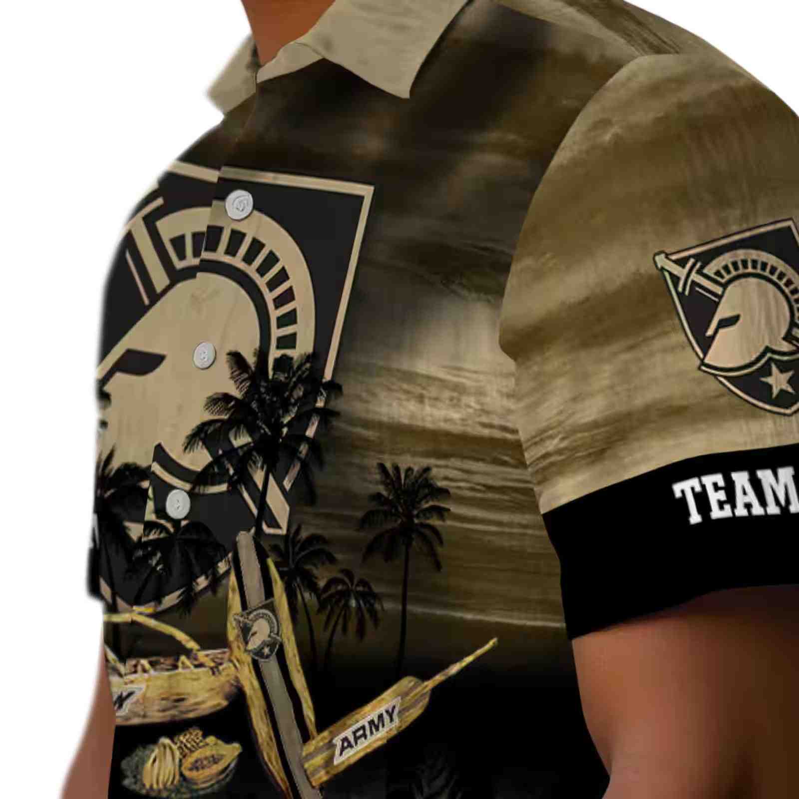 personalized army black knights tropical canoe gold hawaiian shirt trendy