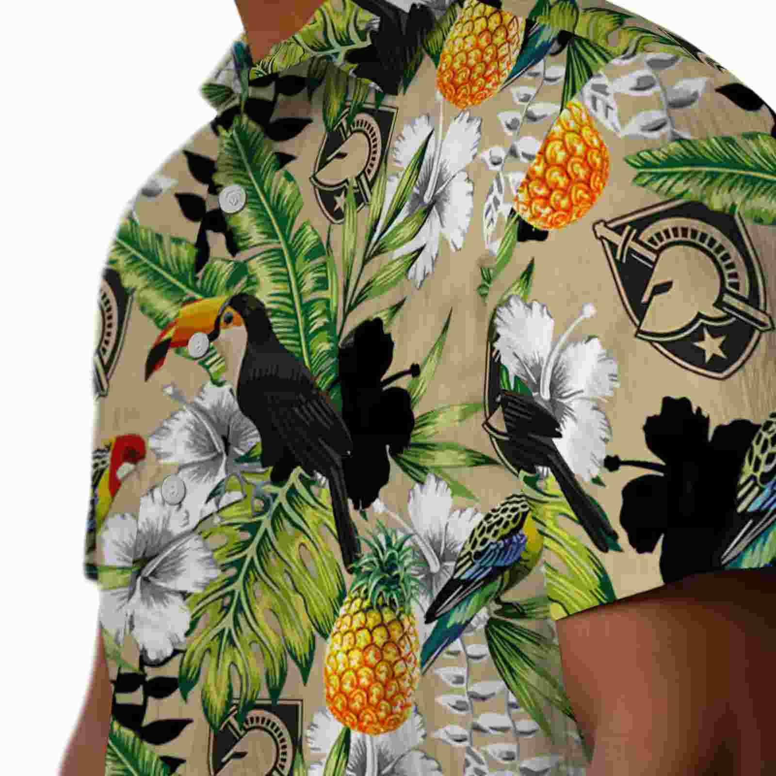 personalized army black knights tropical toucan gold green hawaiian shirt trendy