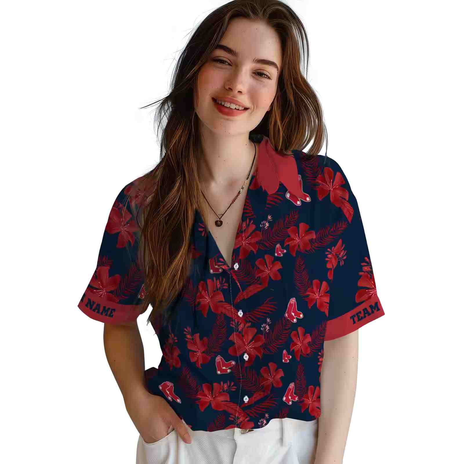 personalized boston red sox botanical print navy hawaiian shirt latest model