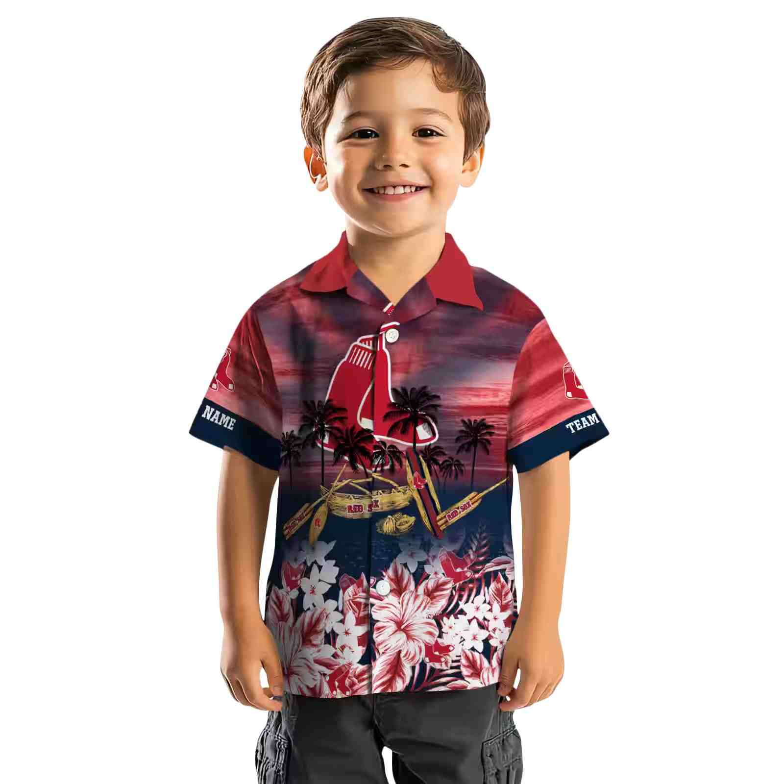 personalized boston red sox tropical canoe red hawaiian shirt top rated