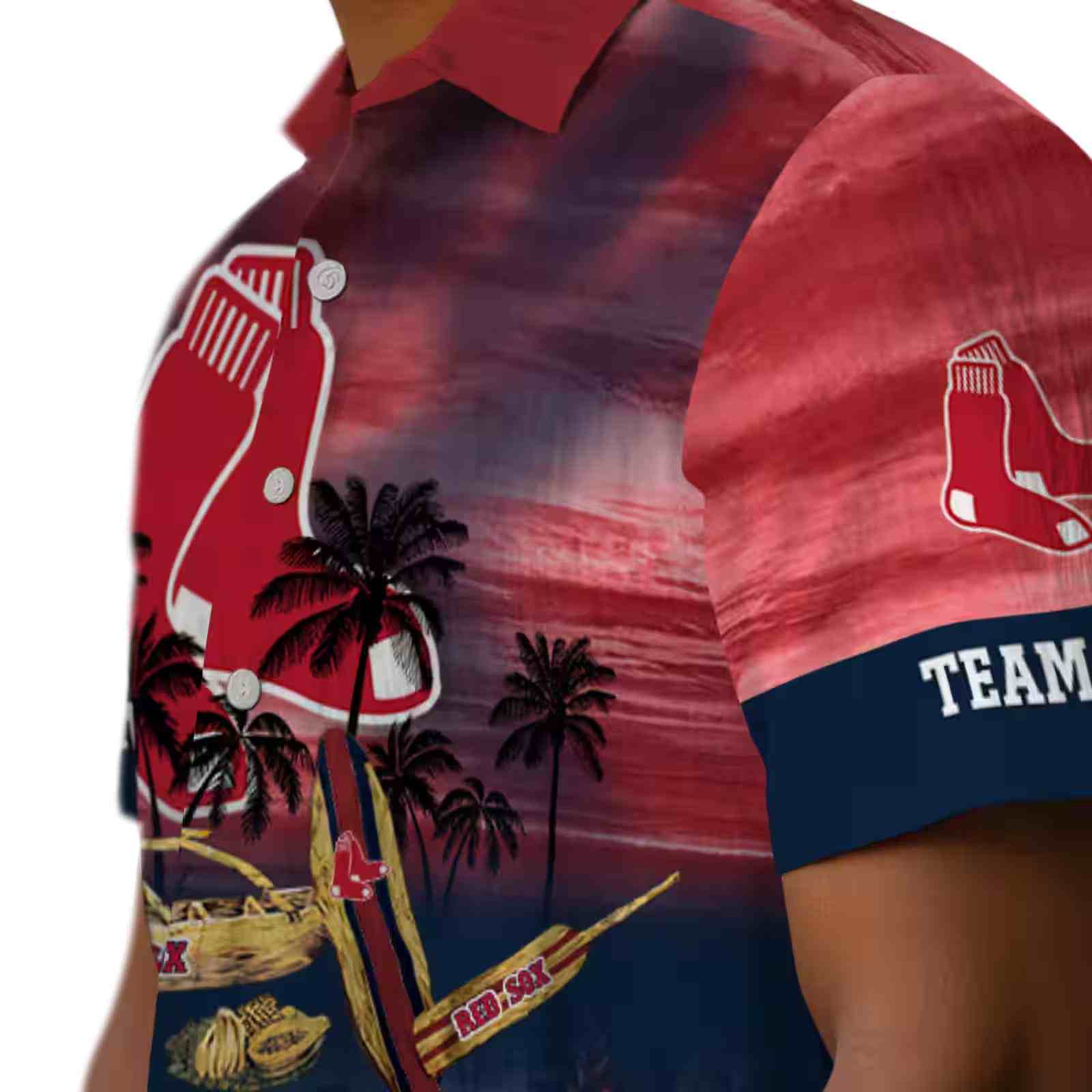 personalized boston red sox tropical canoe red hawaiian shirt trendy