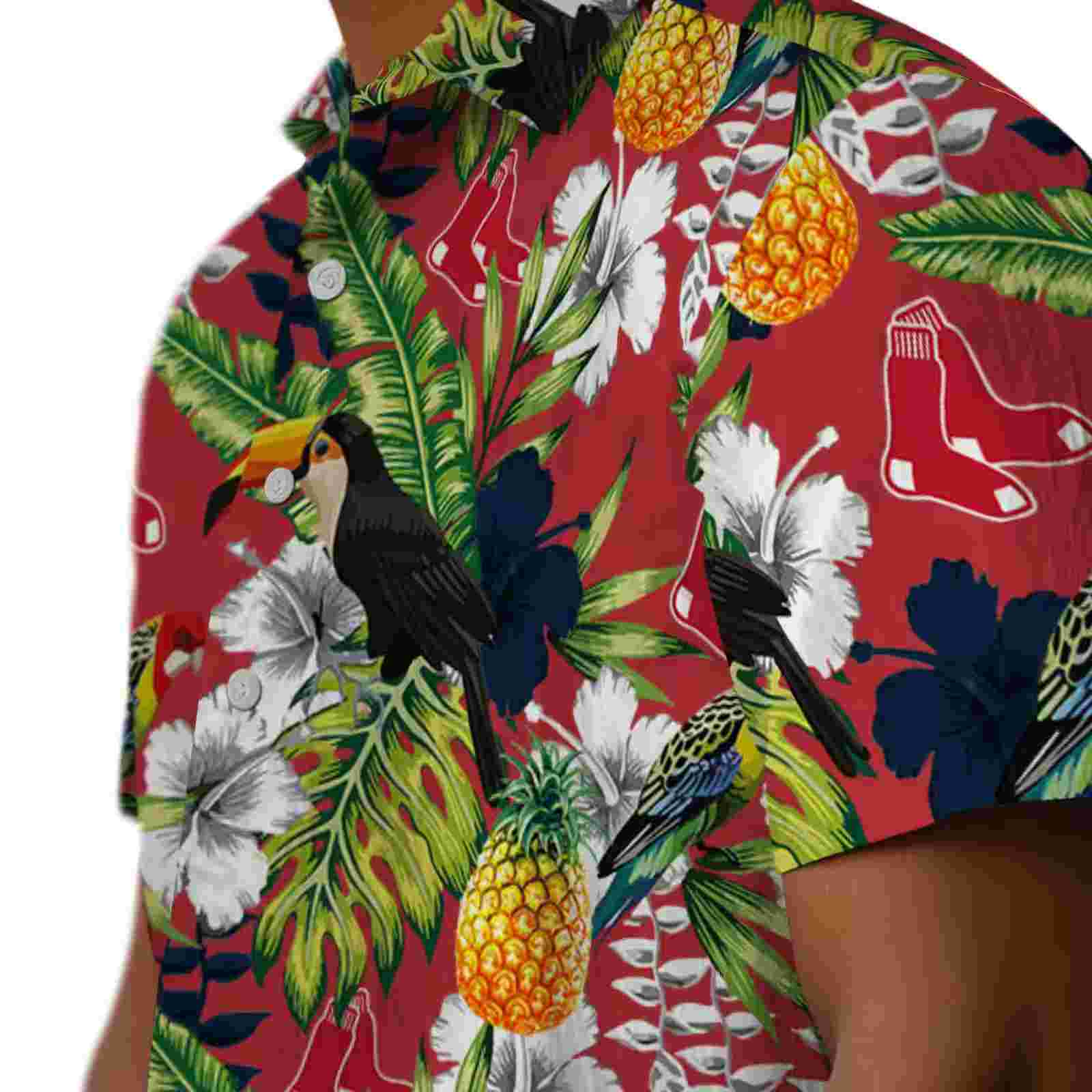 personalized boston red sox tropical toucan red green hawaiian shirt trendy