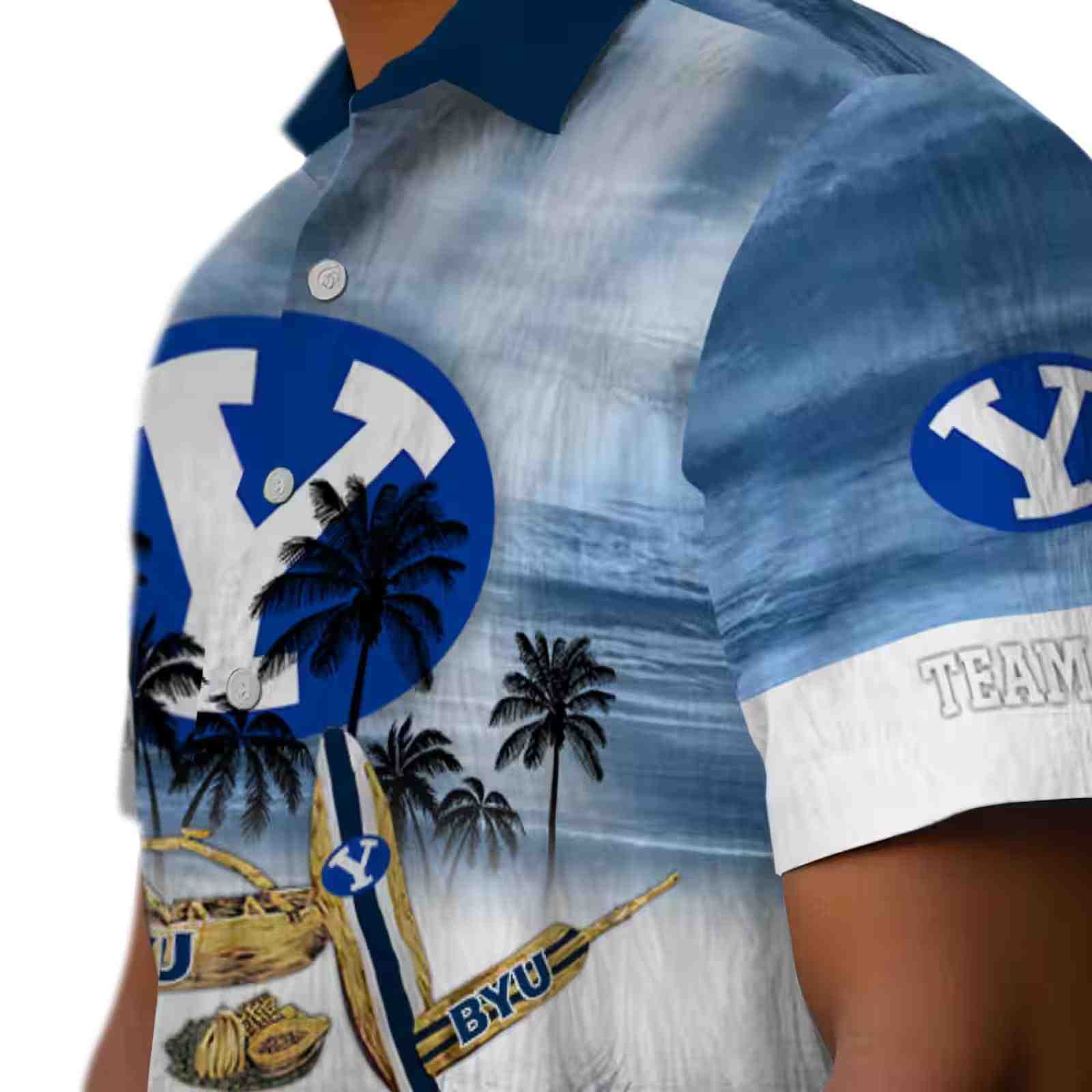 personalized byu cougars tropical canoe blue hawaiian shirt trendy