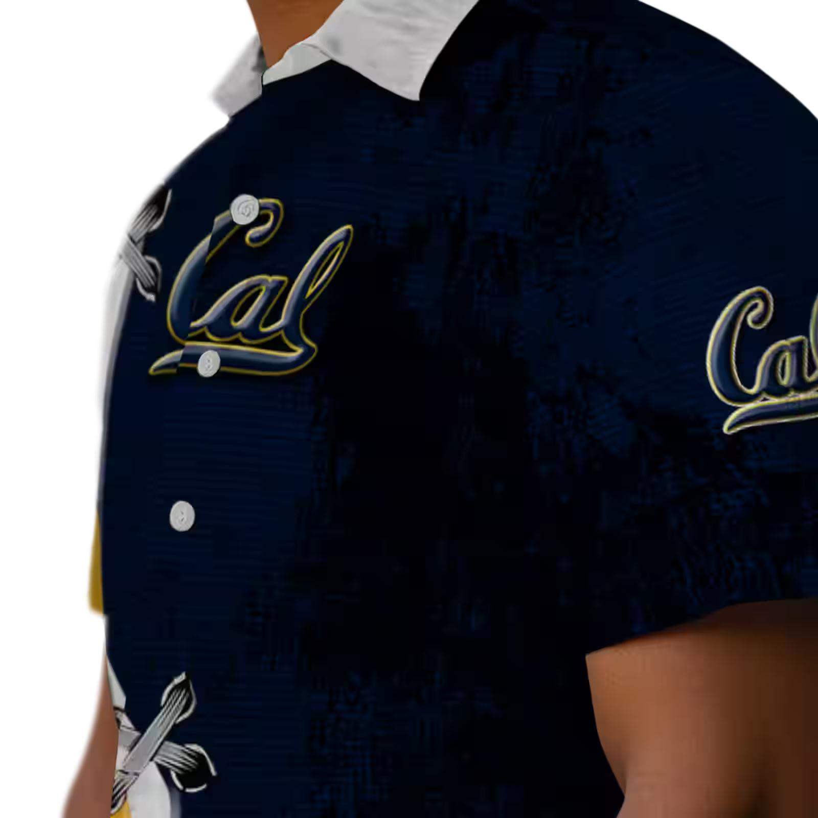 personalized california golden bears edgy streaks blue white hawaiian shirt trendy